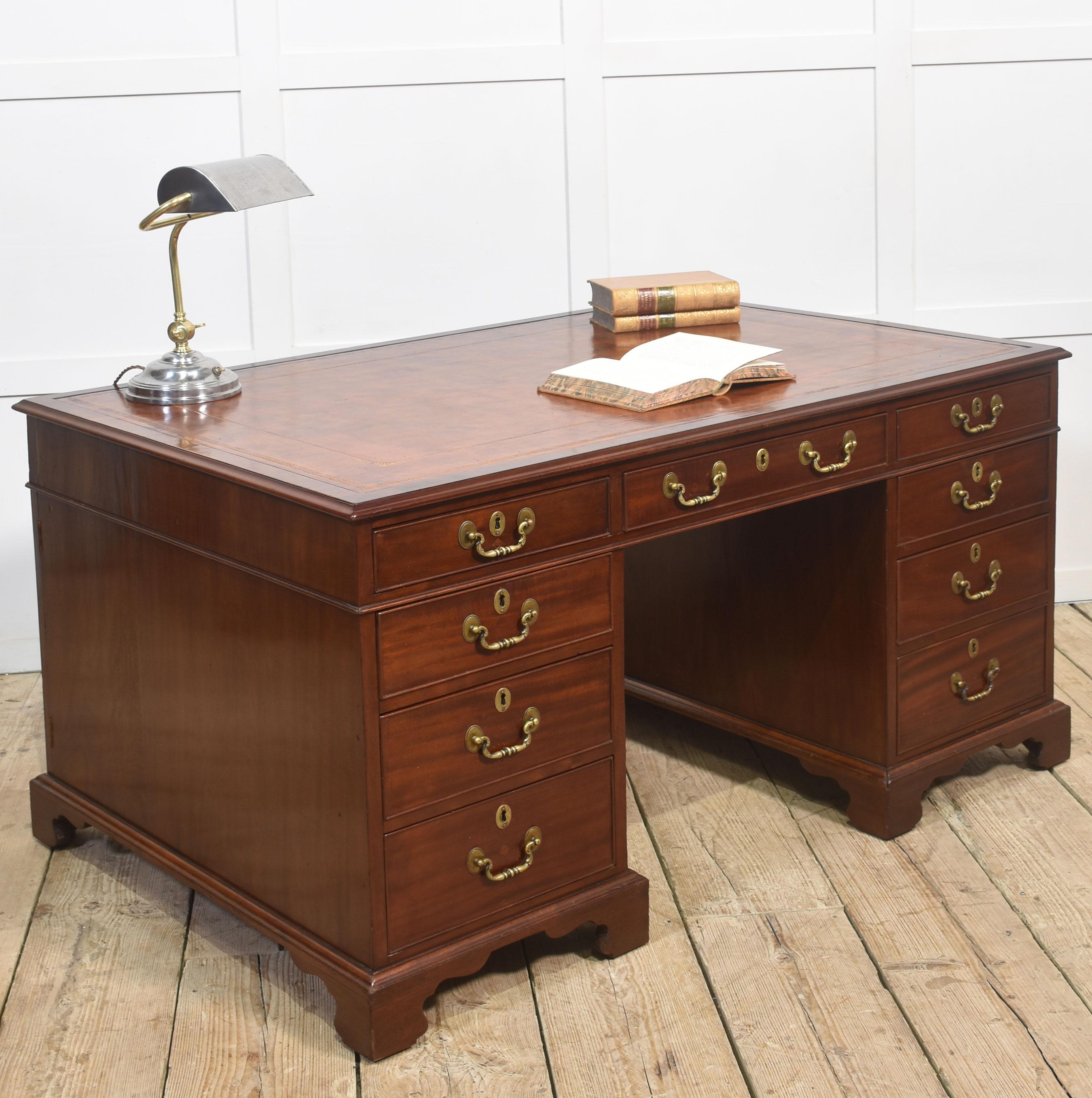 British Mahogany partners desk For Sale
