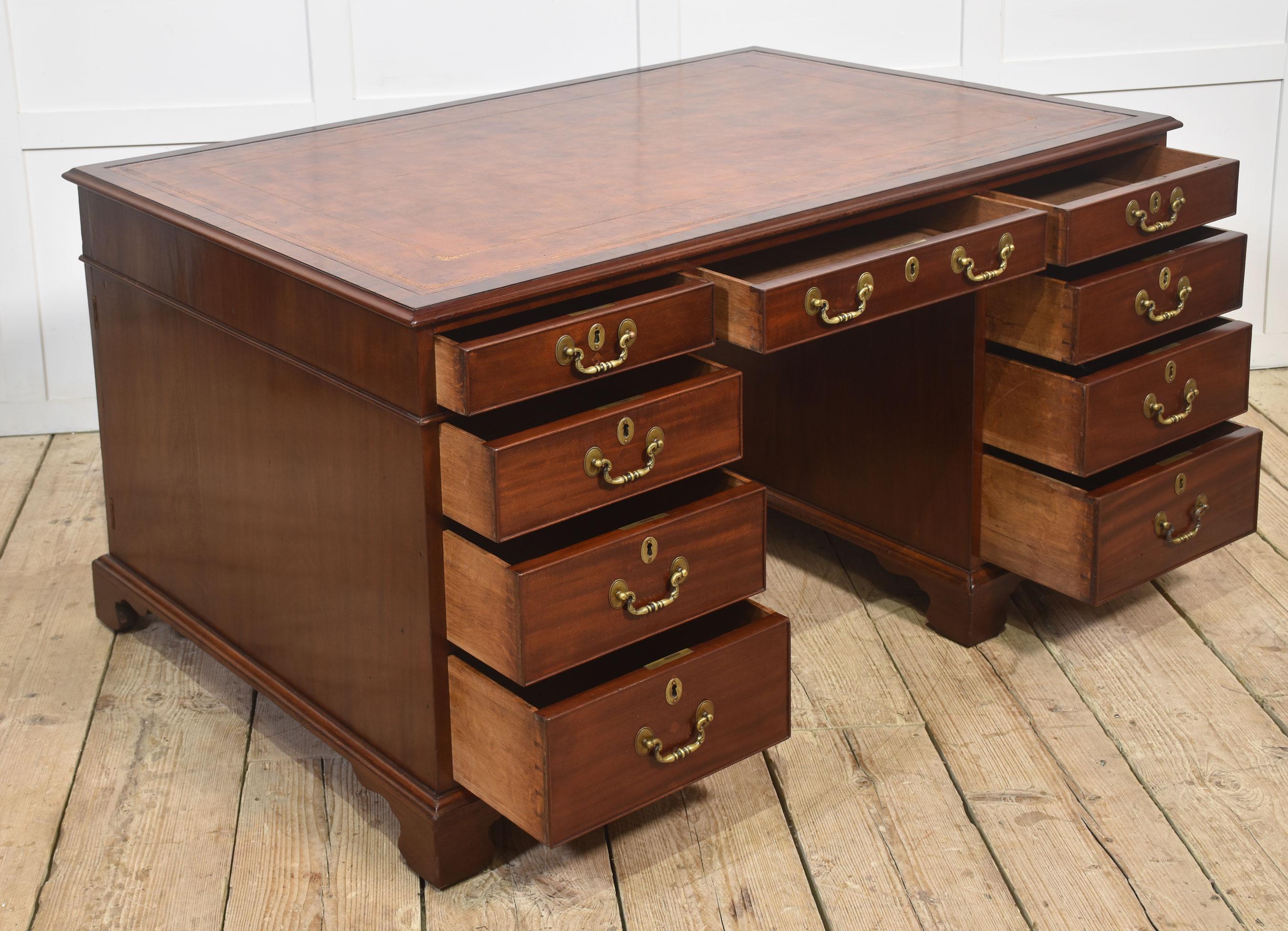 Mahogany partners desk For Sale 1