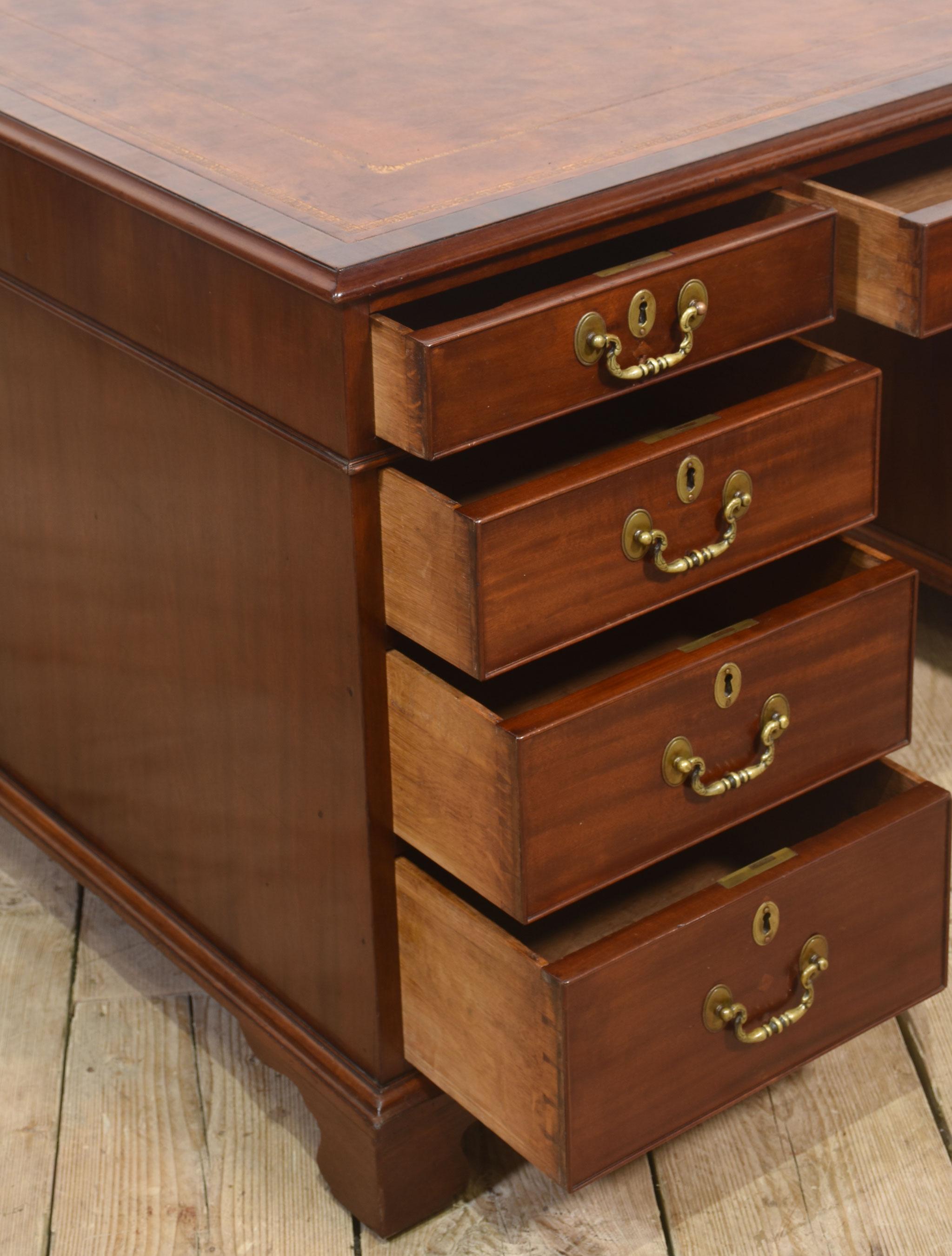Mahogany partners desk For Sale 2