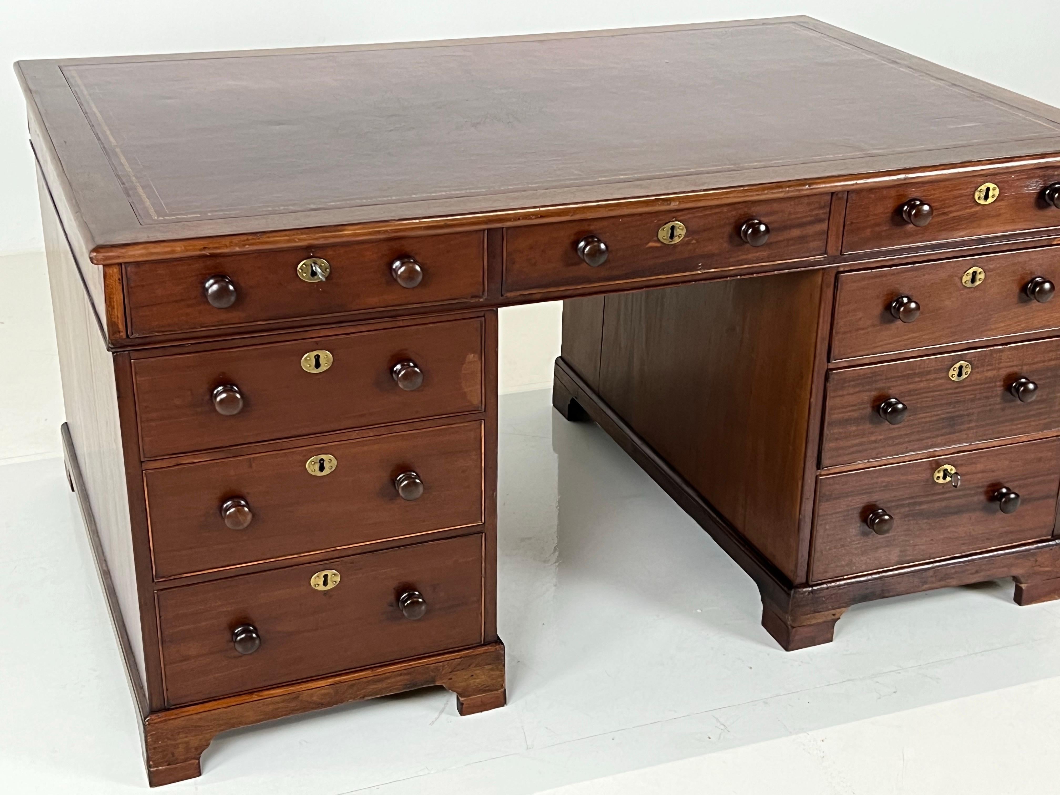 Partnersdesk aus Mahagoni, Englisch, 19. Jahrhundert im Angebot 8