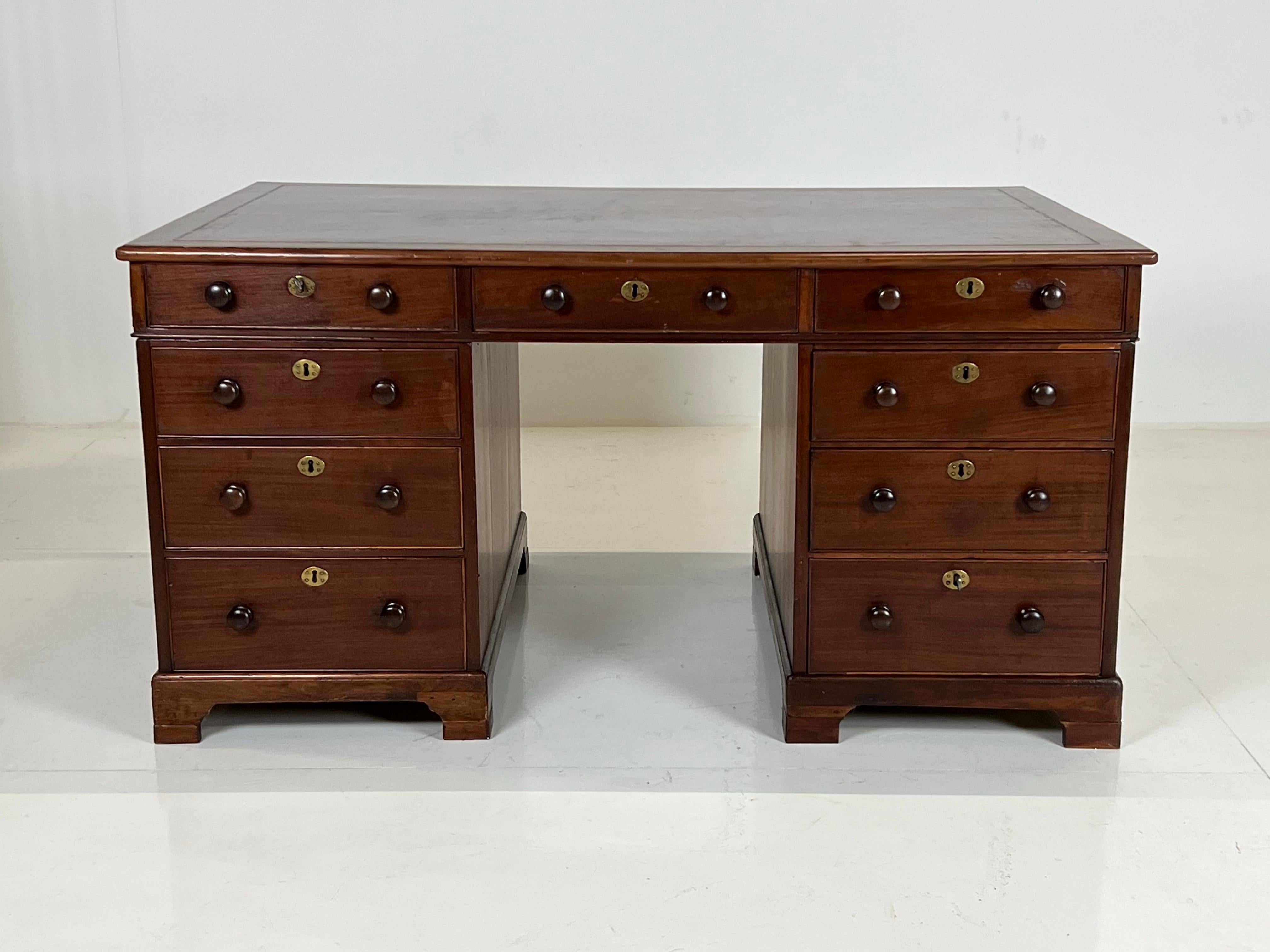 Partnersdesk aus Mahagoni, Englisch, 19. Jahrhundert im Angebot 9