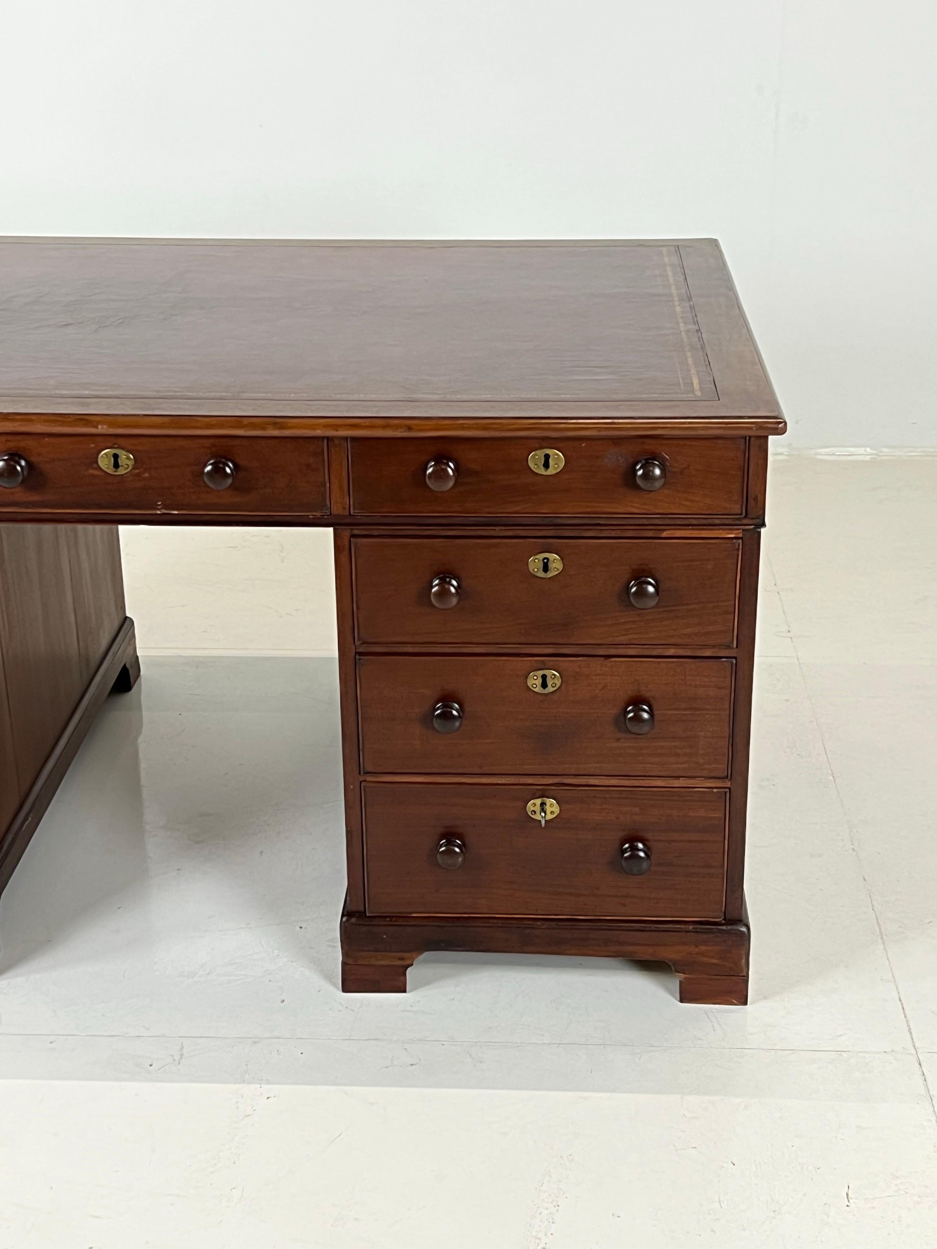 Partnersdesk aus Mahagoni, Englisch, 19. Jahrhundert im Angebot 3