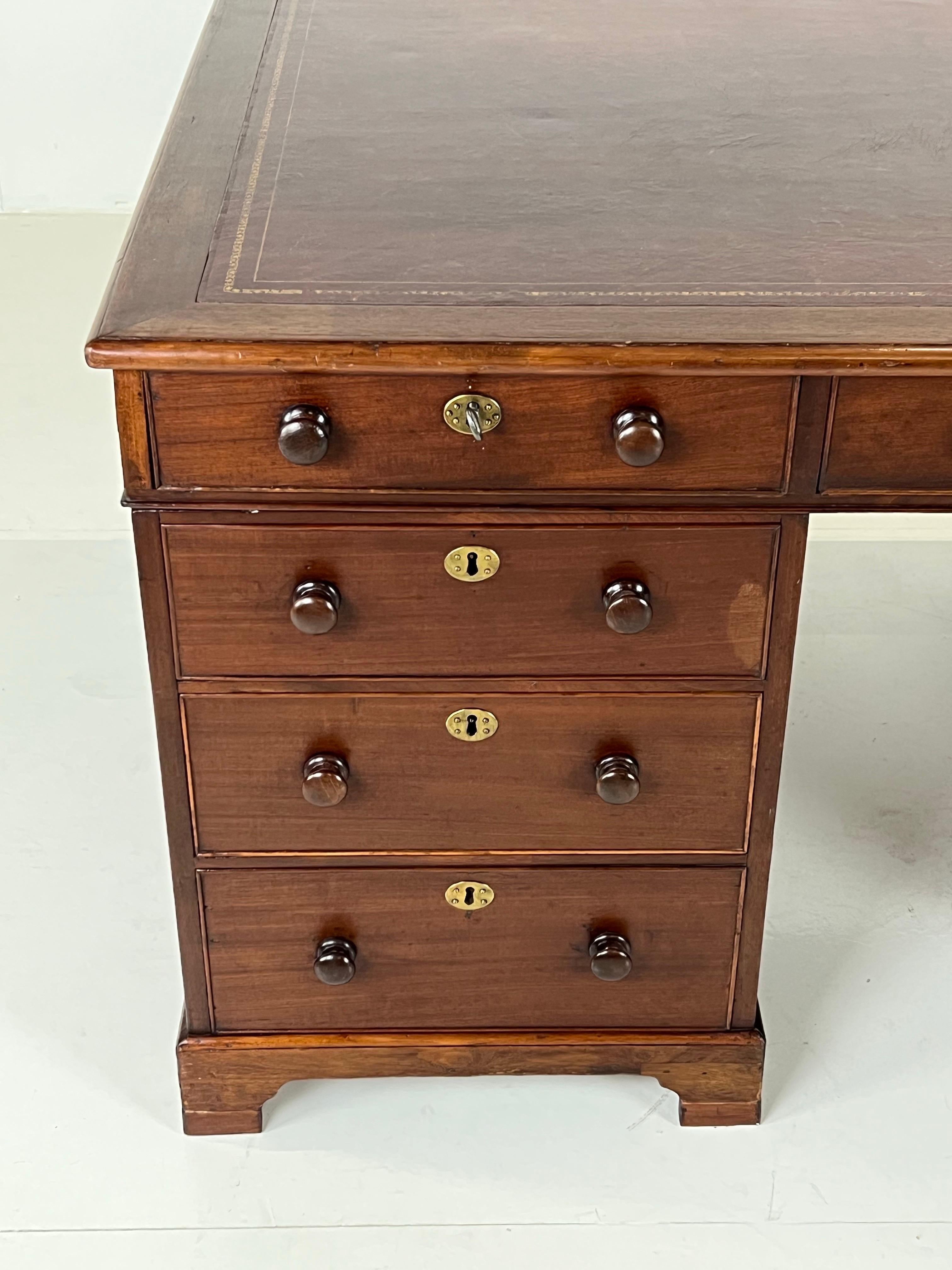 Partnersdesk aus Mahagoni, Englisch, 19. Jahrhundert im Angebot 5