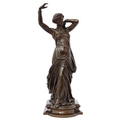 Mahogany Patinated Odalisque Bronze Sculpture by Pradier