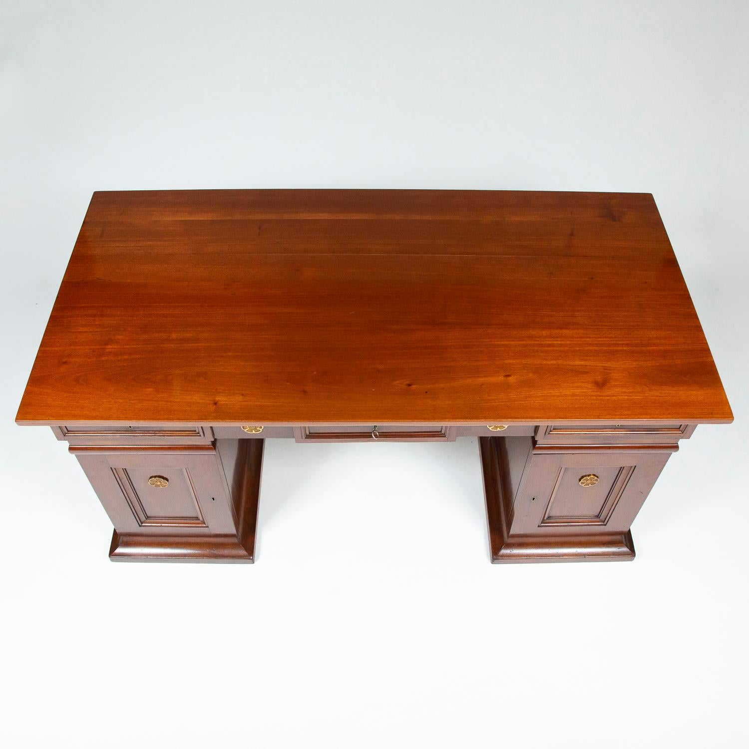 Mahogany Pedestal Desk with Gilt Bronze Mounts Designed by Thorvald Bindesbøll In Good Condition In London, GB