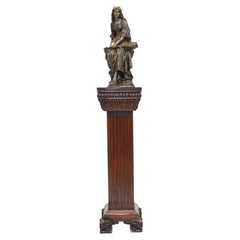 Mahogany Pedestal Stand Table - Regency Elephant Feet