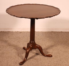 Mahogany Pedestal Table With Carved Top - 19th Century