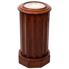 Mahogany Pedestal Table with Marble Top Insert