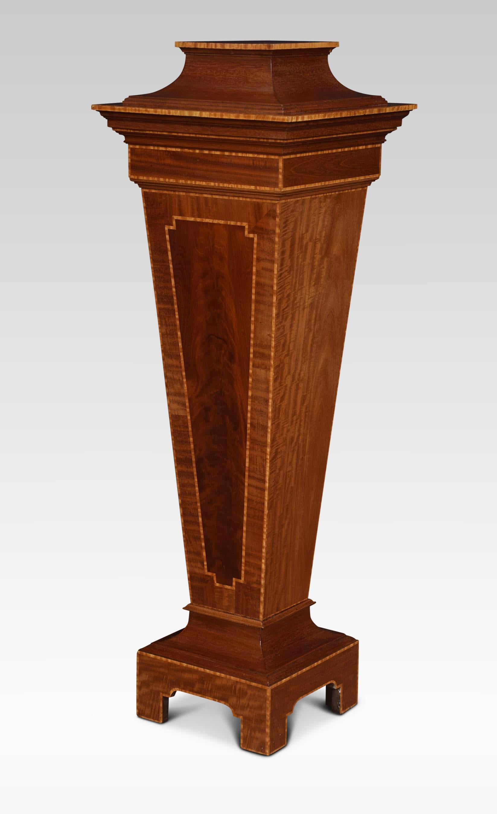 Wood Mahogany Pedestal Torchiere Stand For Sale