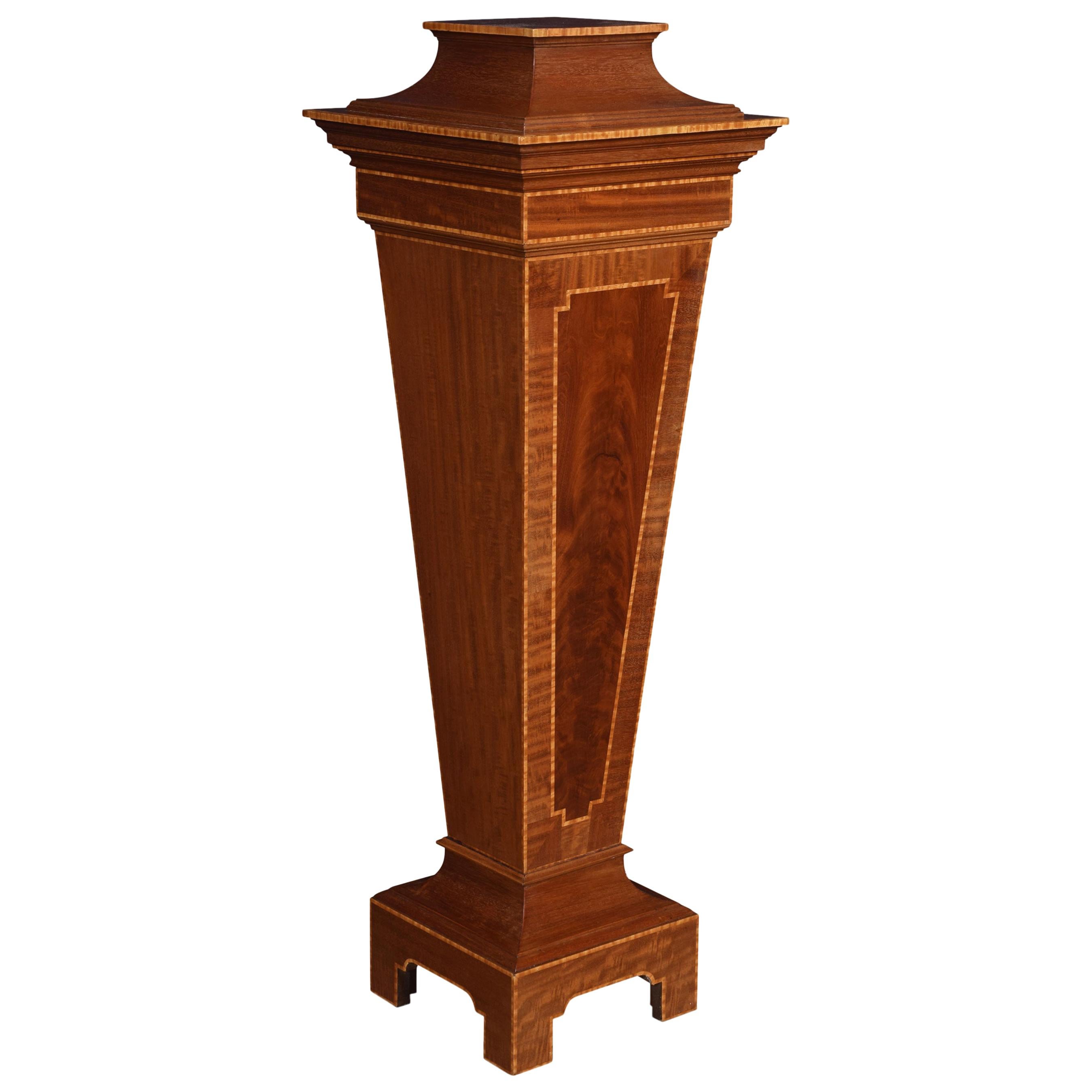 Mahogany Pedestal Torchiere Stand For Sale