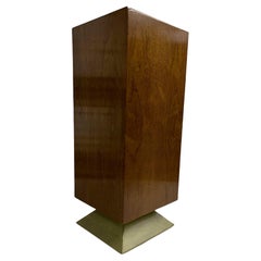 Mahogany Pedestal with Green Lacquered Foot, Vintage, 1940s