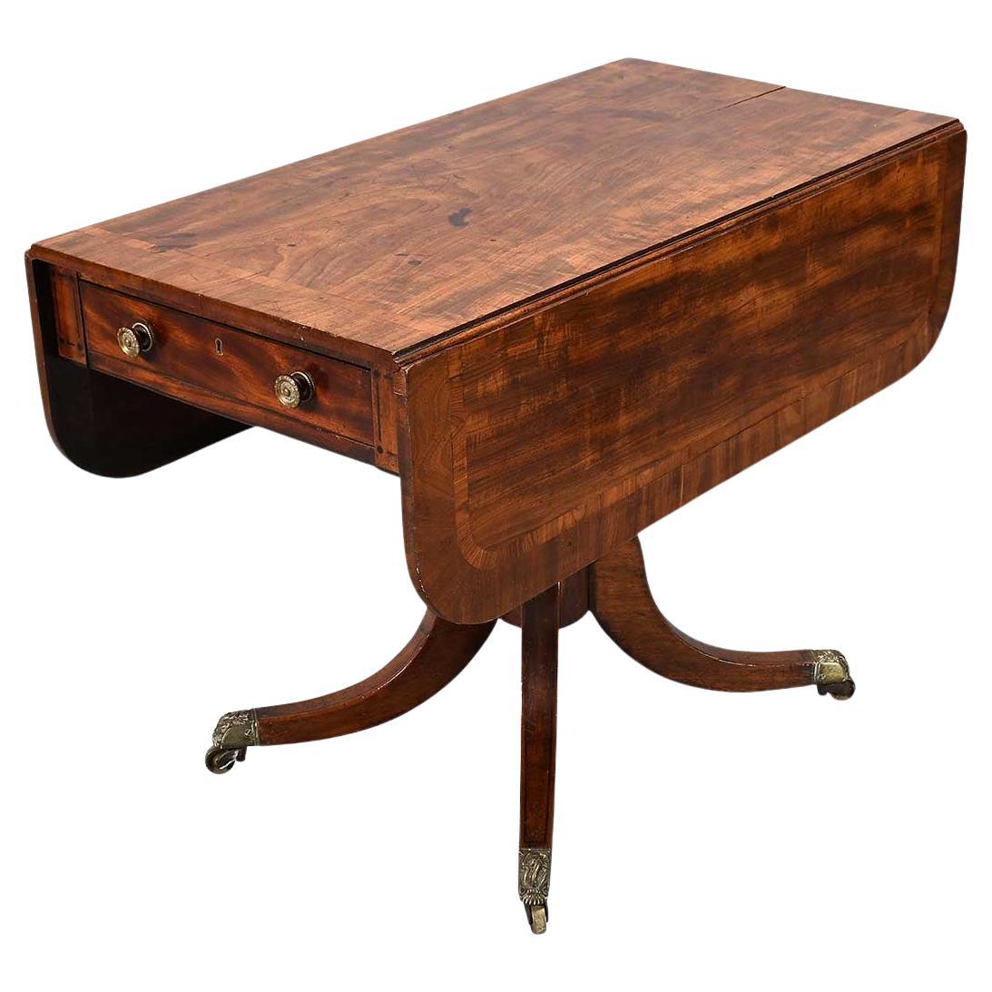 Mahogany Pembroke Table on Pedestal Base