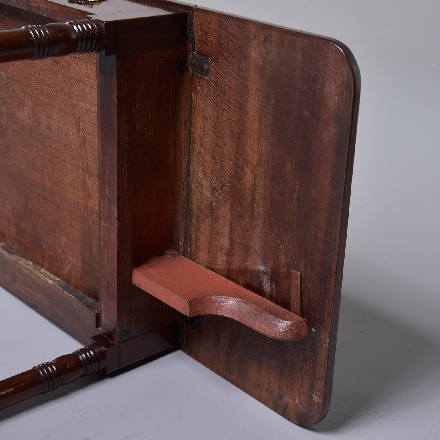 Mahogany Pembroke Table with Original Brass Casters 8