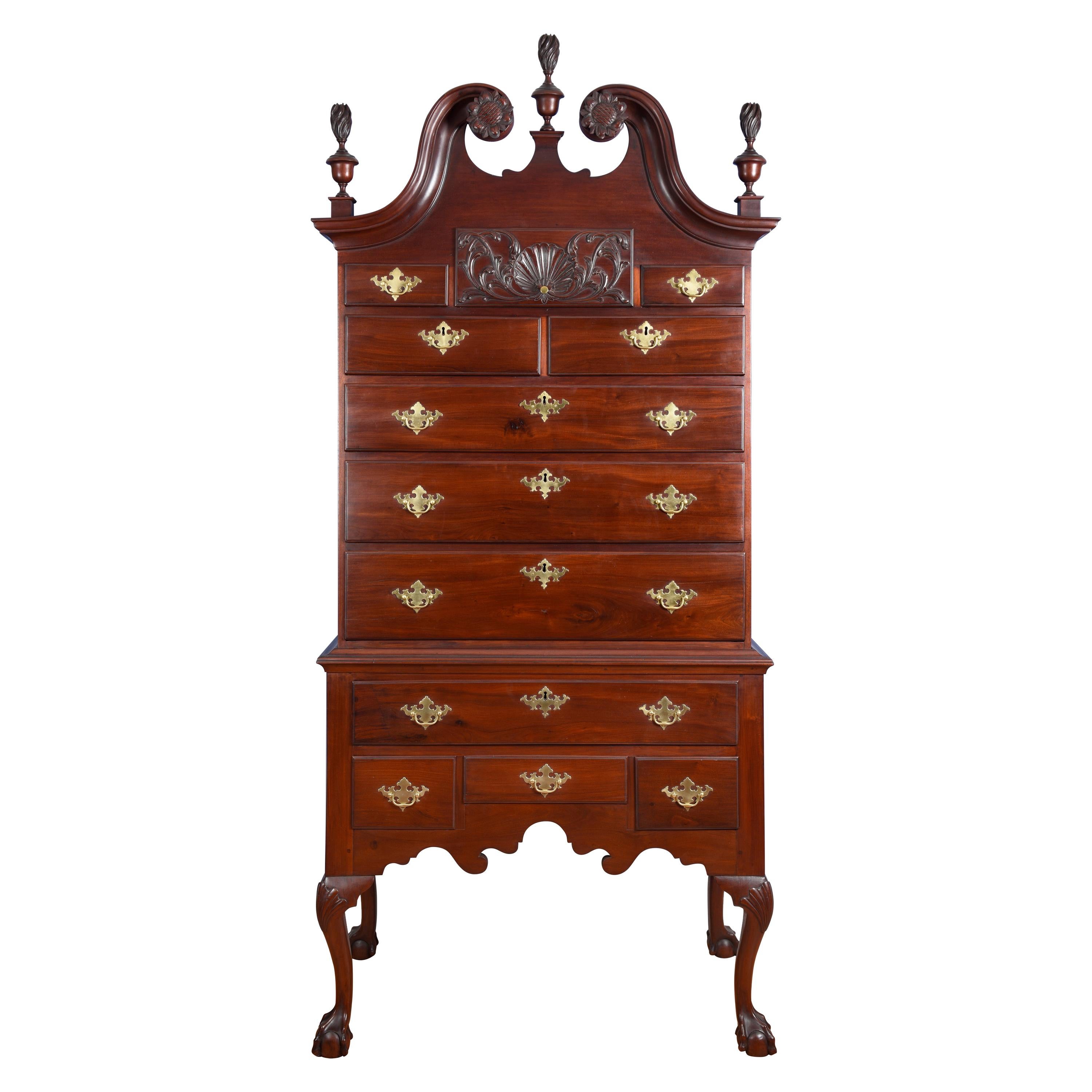 Chippendale Mahogany Philadelphia High Boy For Sale