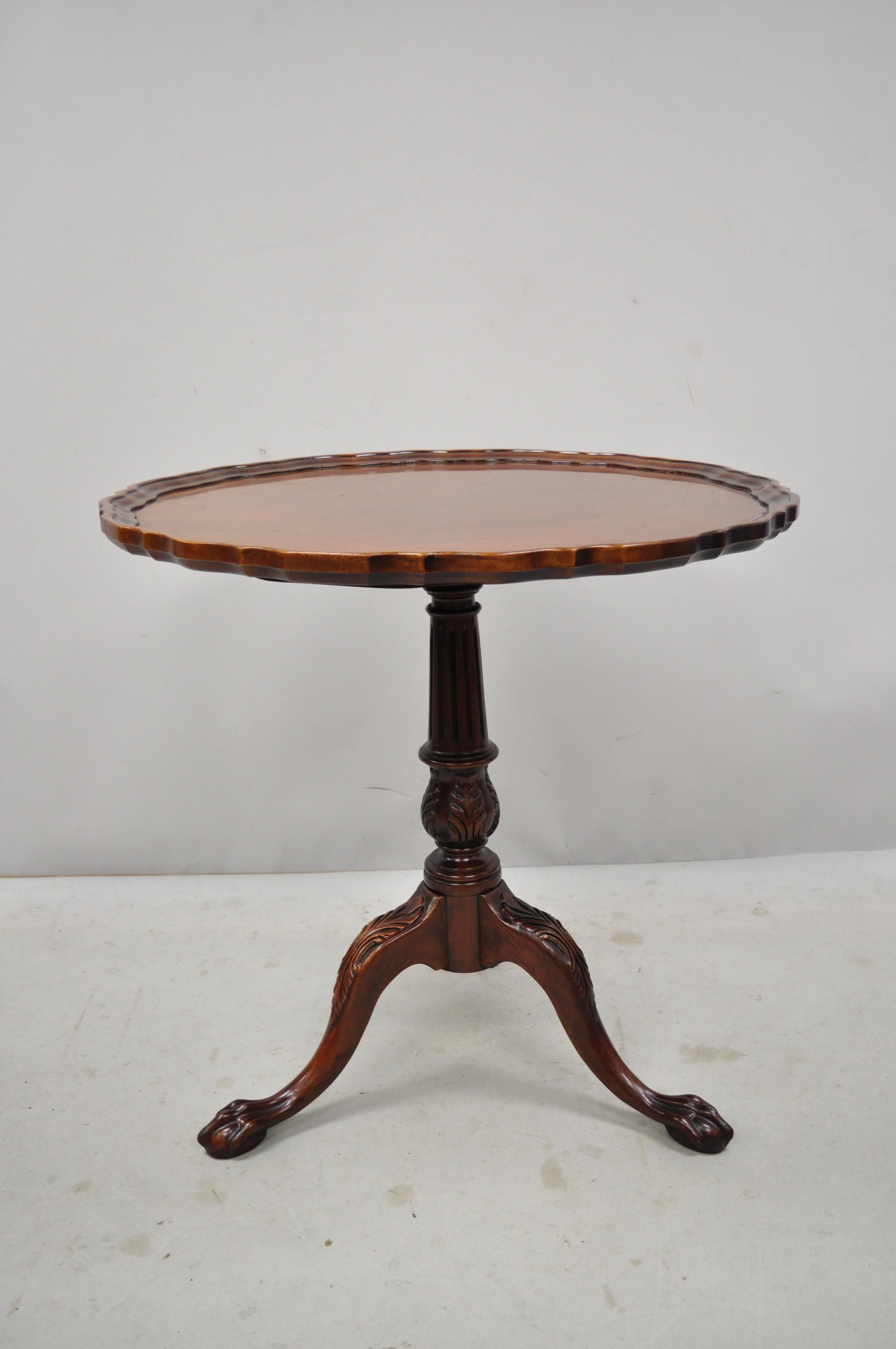 Mahogany Pie Crust Ball and Claw Georgian Chippendale Style Tilt Top Tea Table 4