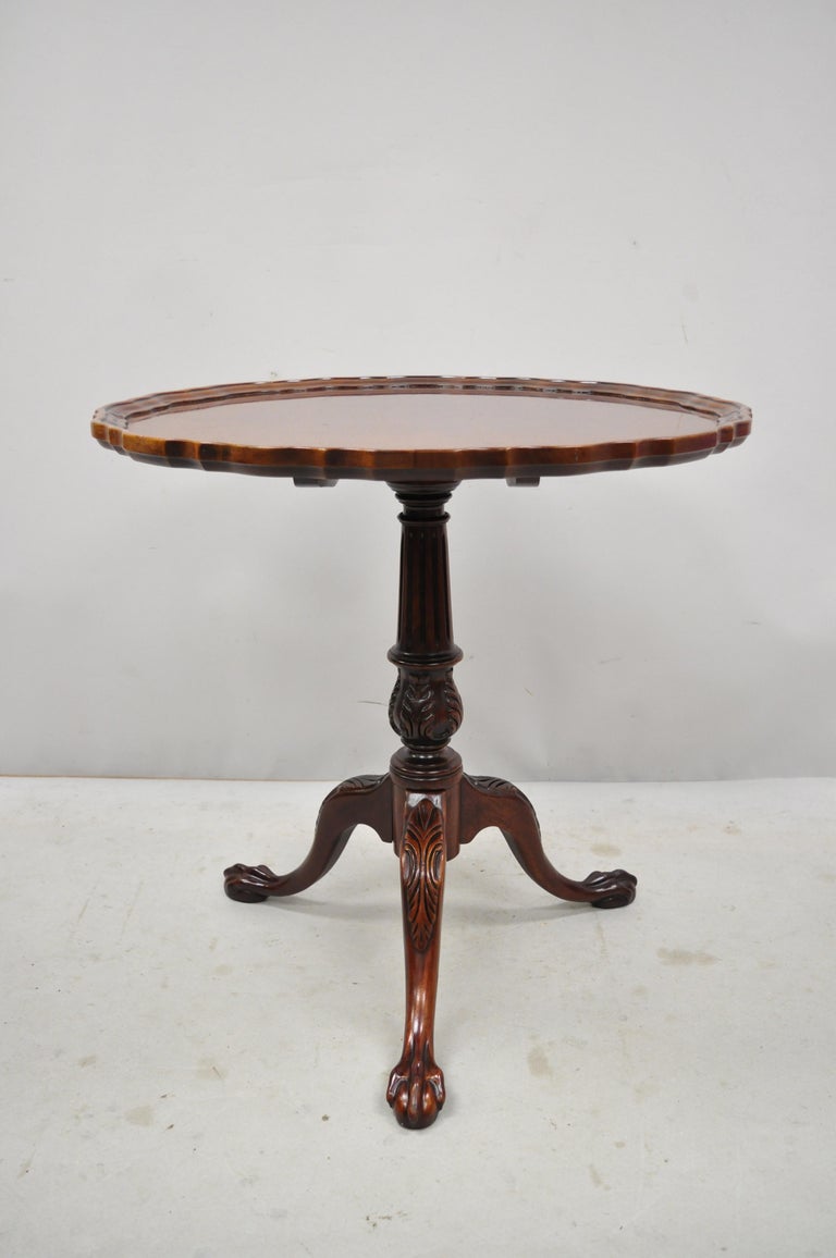 Mahogany Pie Crust Ball and Claw Chippendale Style Tilt Top