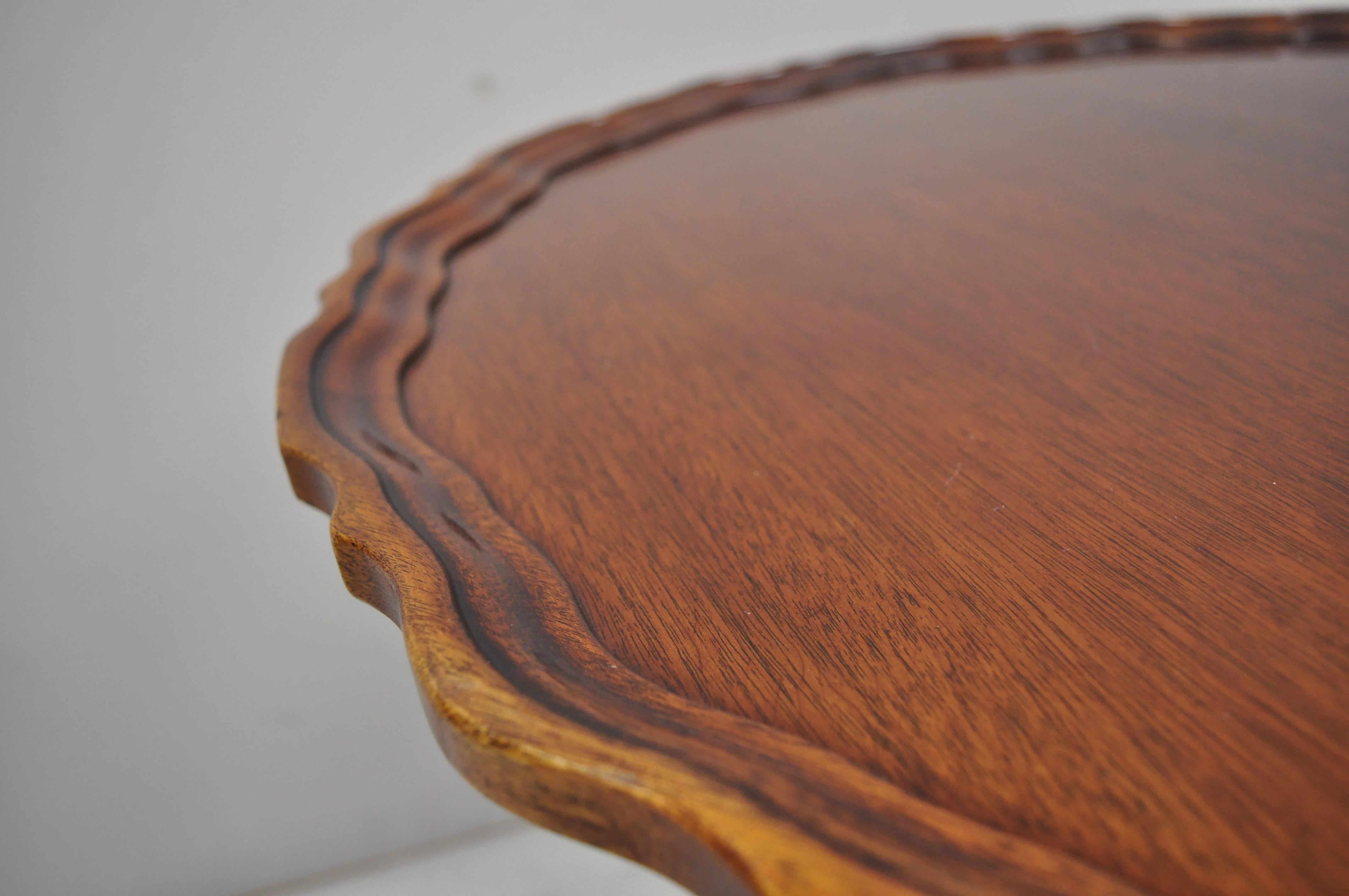 Mahogany Pie Crust Ball and Claw Georgian Chippendale Style Tilt Top Tea Table 1