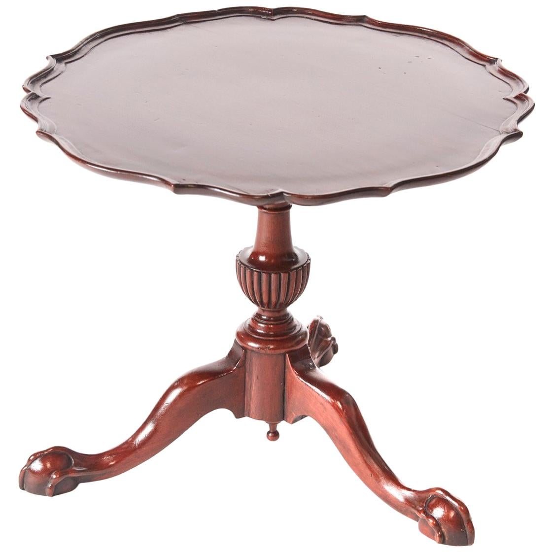 Mahogany Pie Crust Shaped Top Lamp Table For Sale
