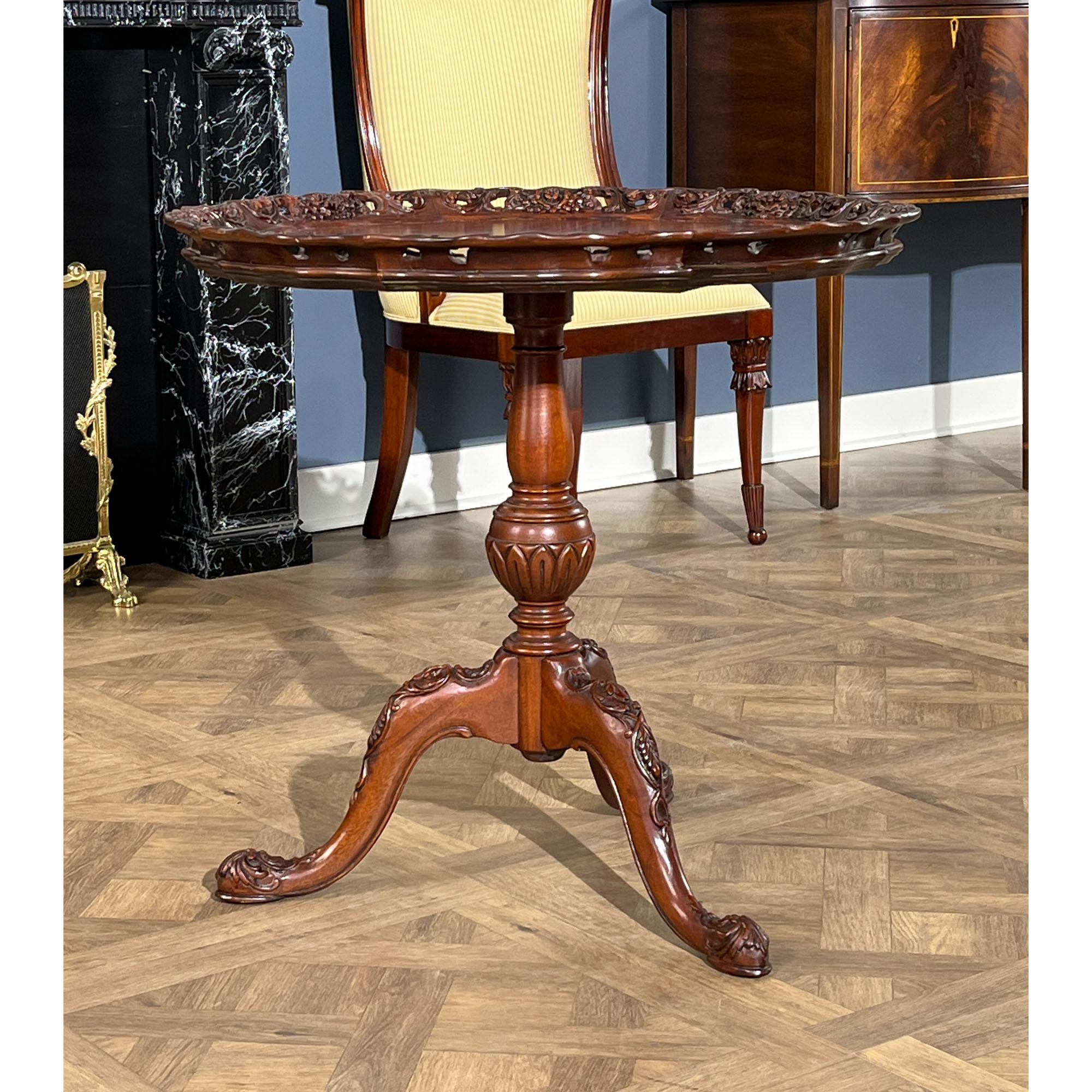 Renaissance Mahogany Pierced Edge Table For Sale