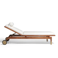 Pool-Liege aus Mahagoni