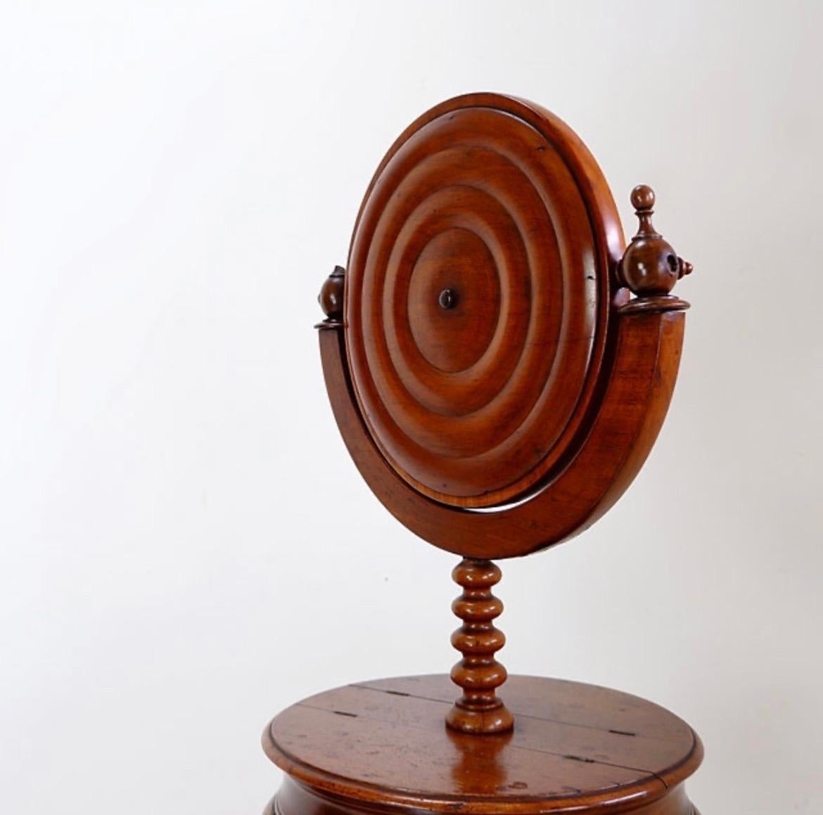 Mahogany Psyche barber mirror - Turned Wood For Sale 6