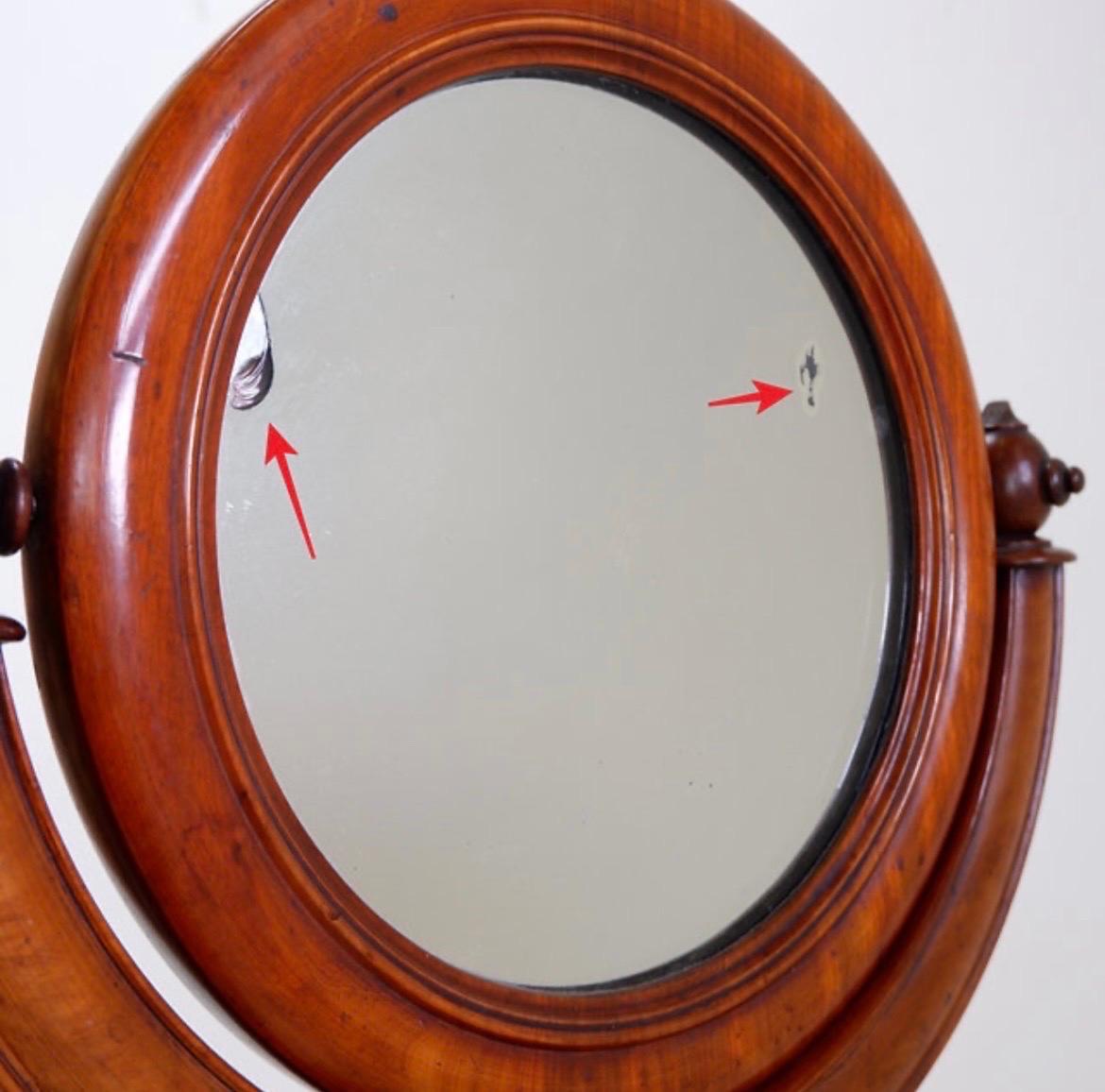 Mahogany Psyche barber mirror - Turned Wood For Sale 10