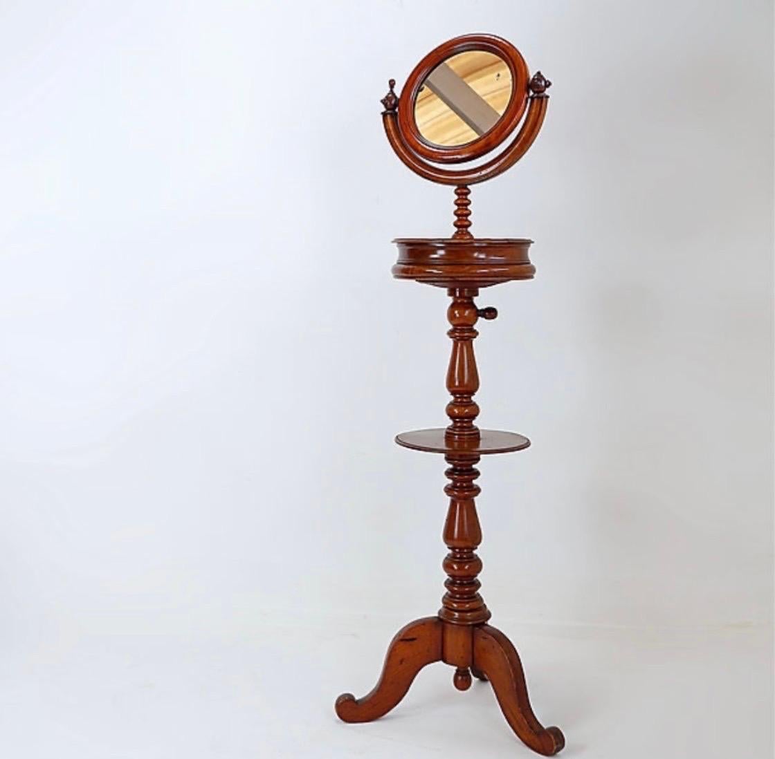 Mahogany Psyche barber mirror - Turned Wood For Sale 3