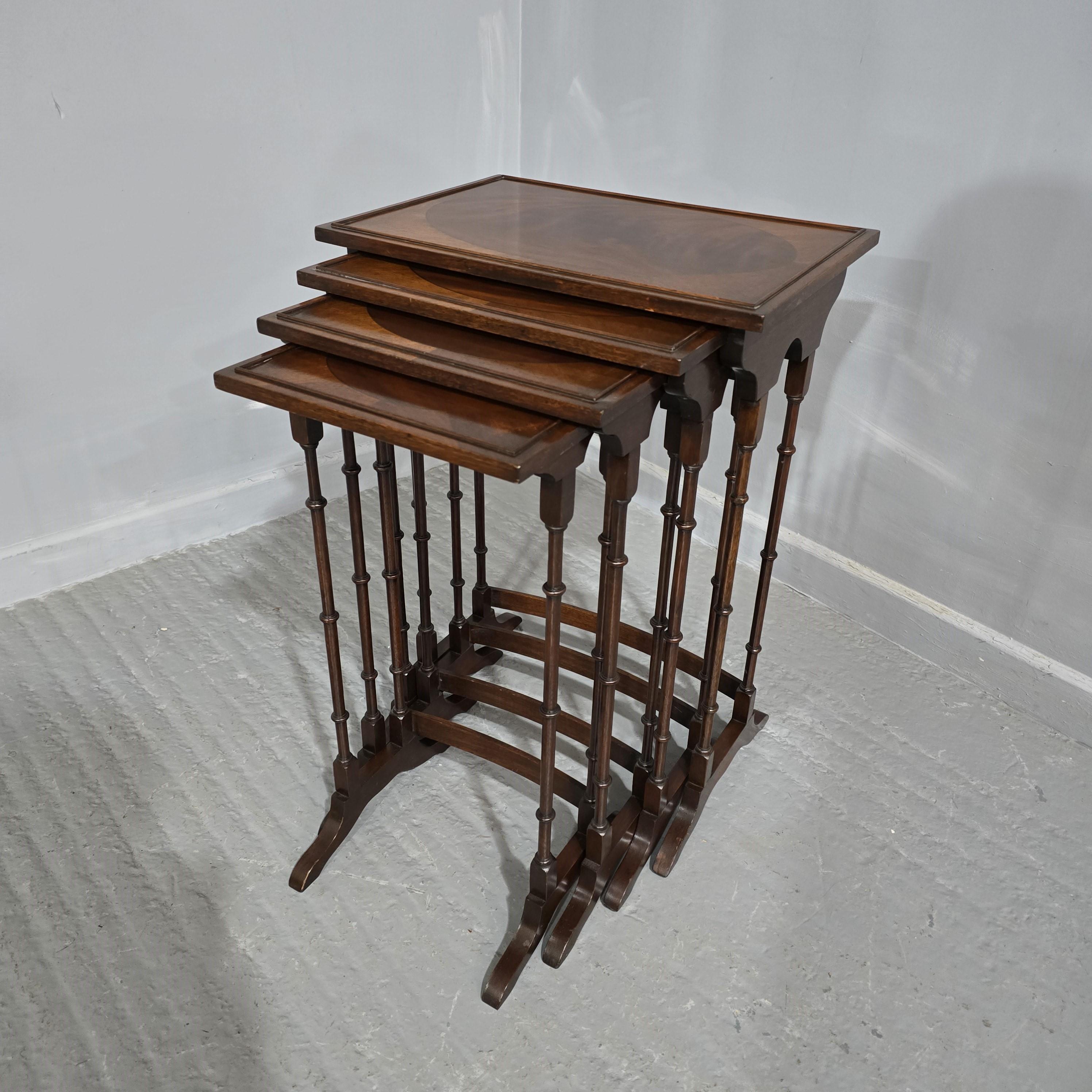 English Mahogany Quartetto Nest of Tables For Sale