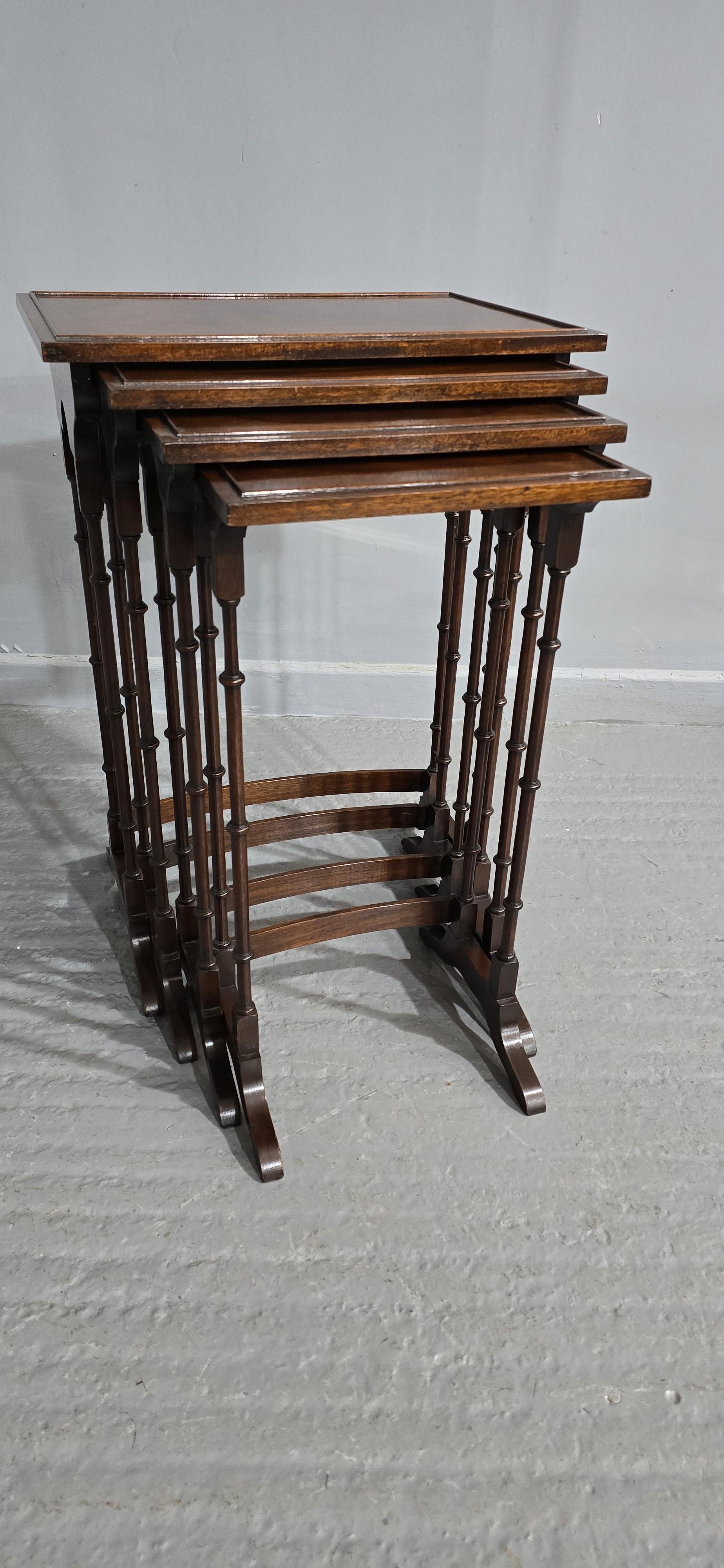 Mahogany Quartetto Nest of Tables For Sale 2