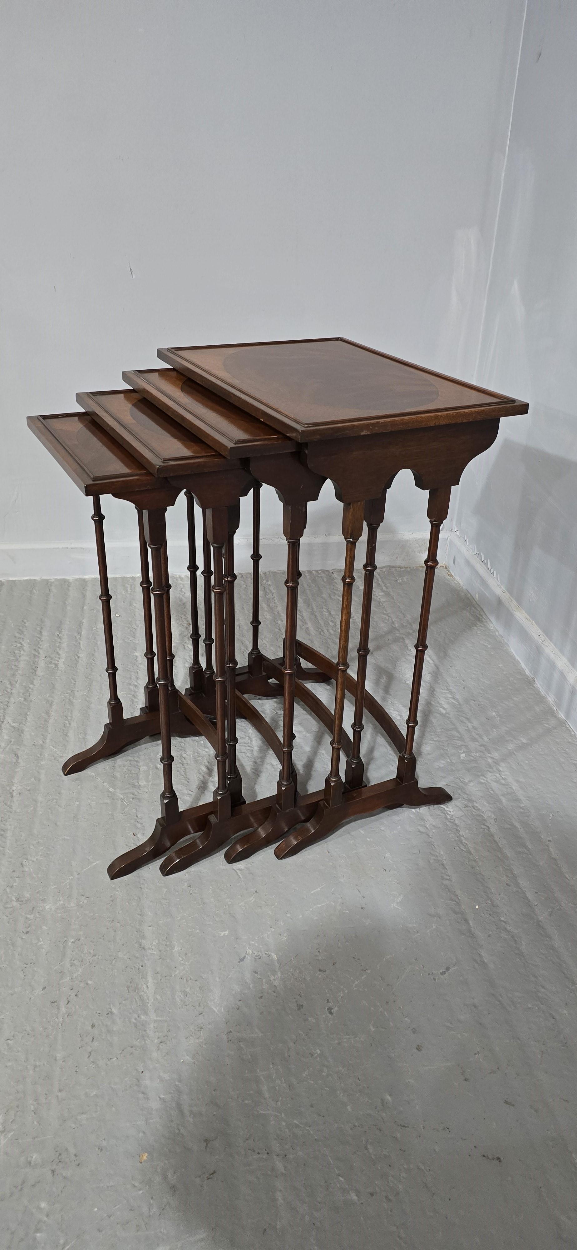 Mahogany Quartetto Nest of Tables For Sale 3