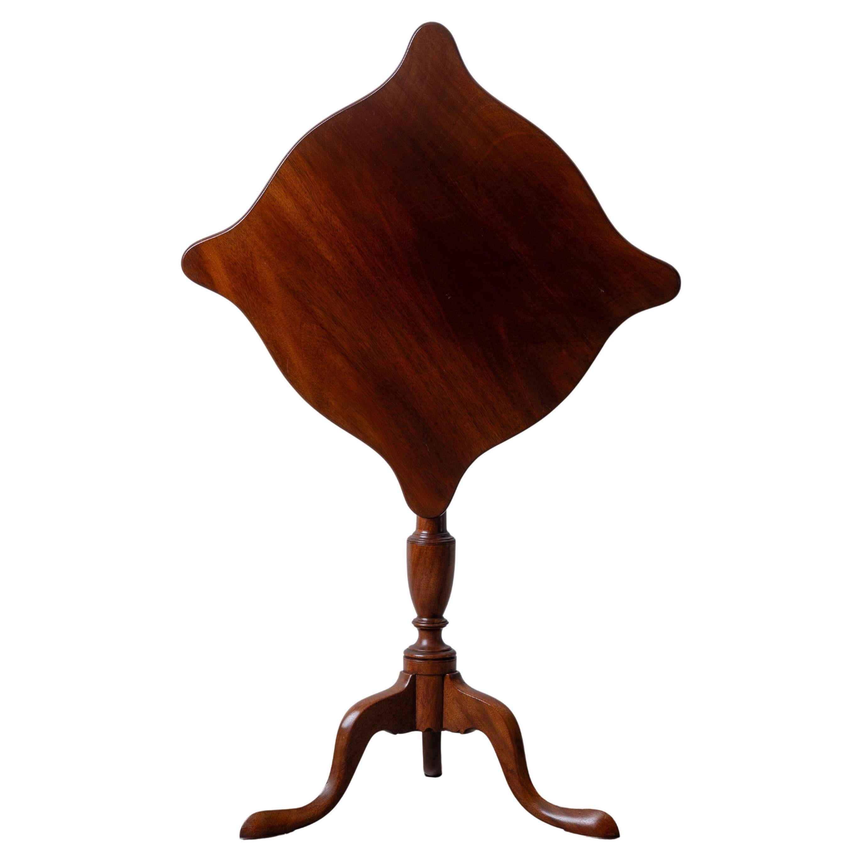 Mahogany Quatrefoil Tilt-Top Candlestand, c.1790