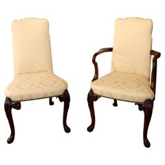 Antique Mahogany Queen Anne Style Dining Chairs