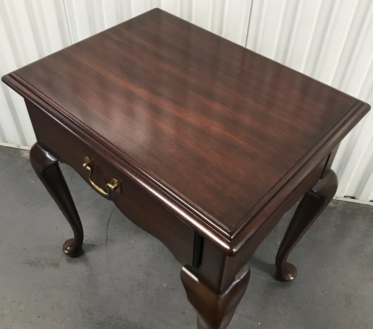 Mahogany Queen Anne Style Nightstand / Side Table by Henkel Harris at