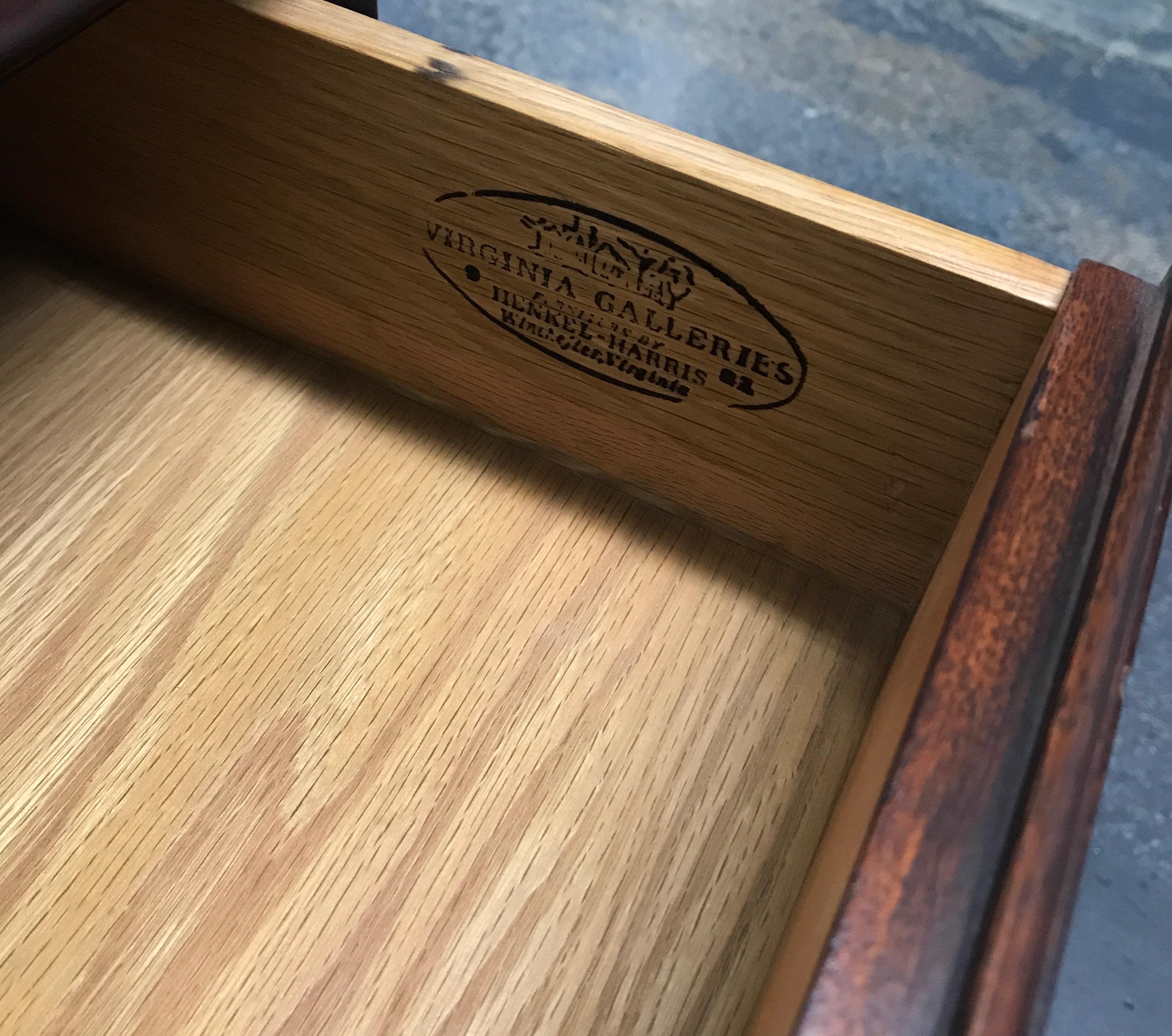 20th Century Mahogany Queen Anne Style Nightstand / Side Table by Henkel Harris