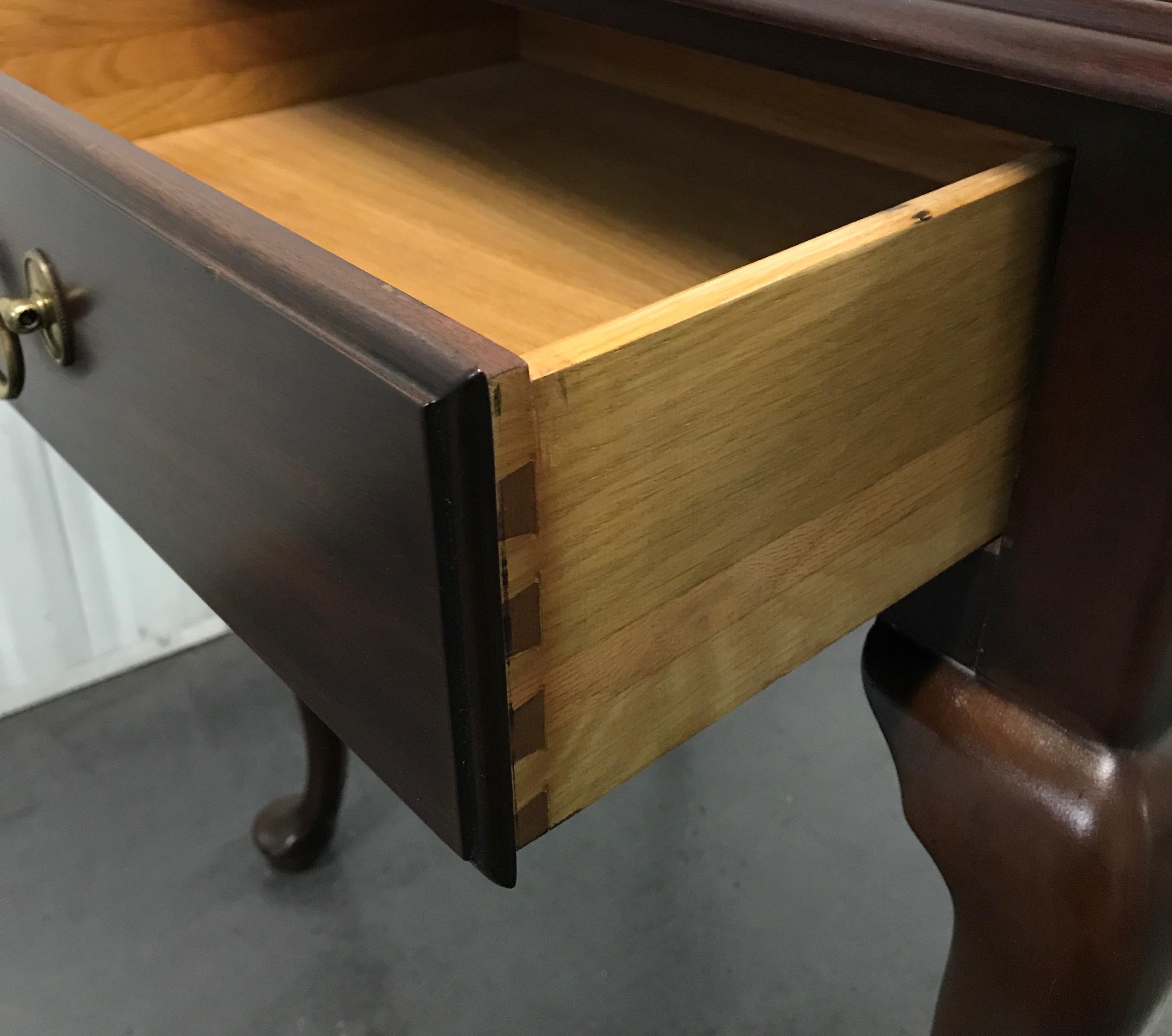 Mahogany Queen Anne Style Nightstand / Side Table by Henkel Harris 1