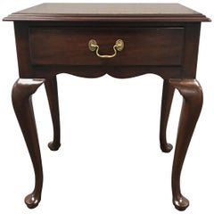 Mahogany Queen Anne Style Nightstand / Side Table by Henkel Harris