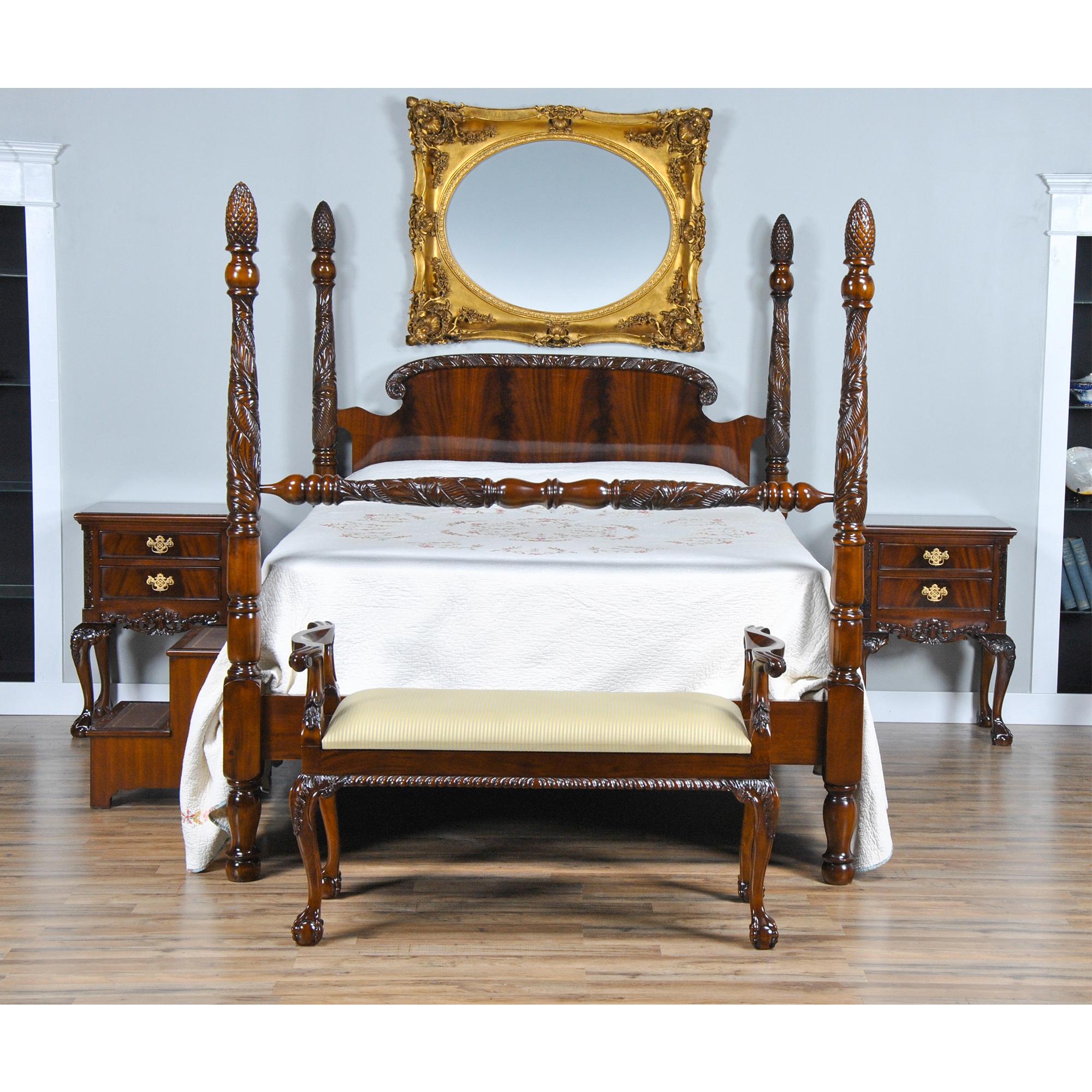 Mahogany Queen Size Poster Bed For Sale 3
