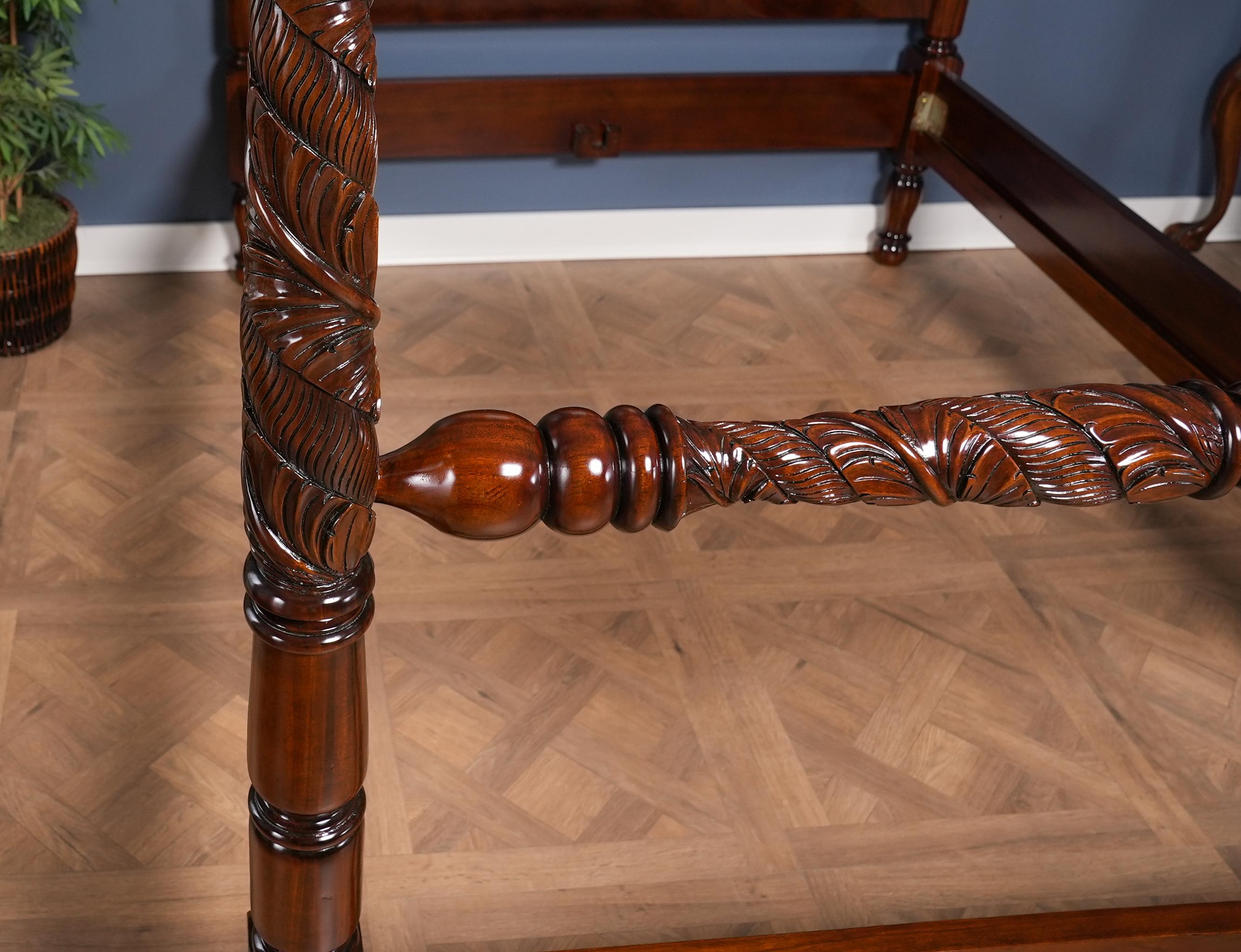 Mahogany Queen Size Poster Bed For Sale 5
