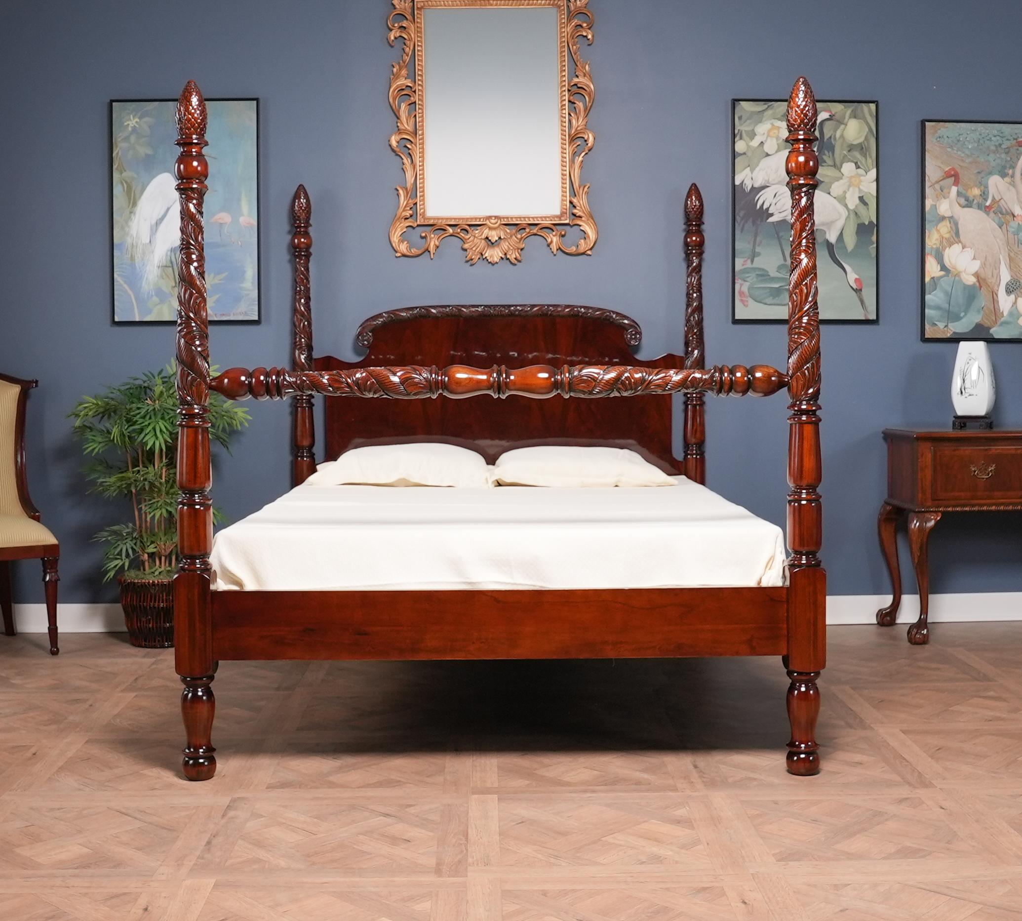 Mahogany Queen Size Poster Bed For Sale 1