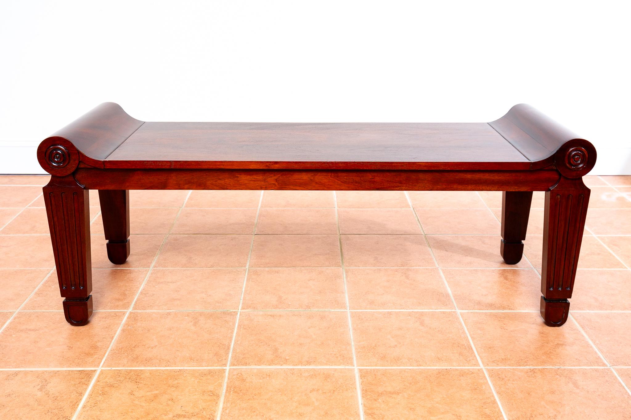 British Mahogany Regency Bench Window Seat Marsh & Tatham Georgian Country House 1820 For Sale