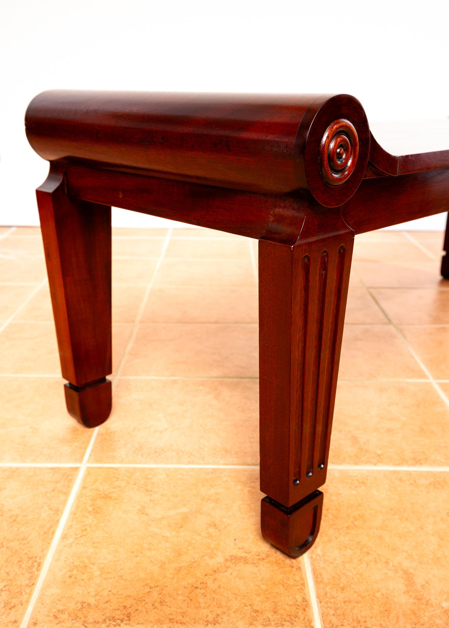Hand-Carved Mahogany Regency Bench Window Seat Marsh & Tatham Georgian Country House 1820 For Sale