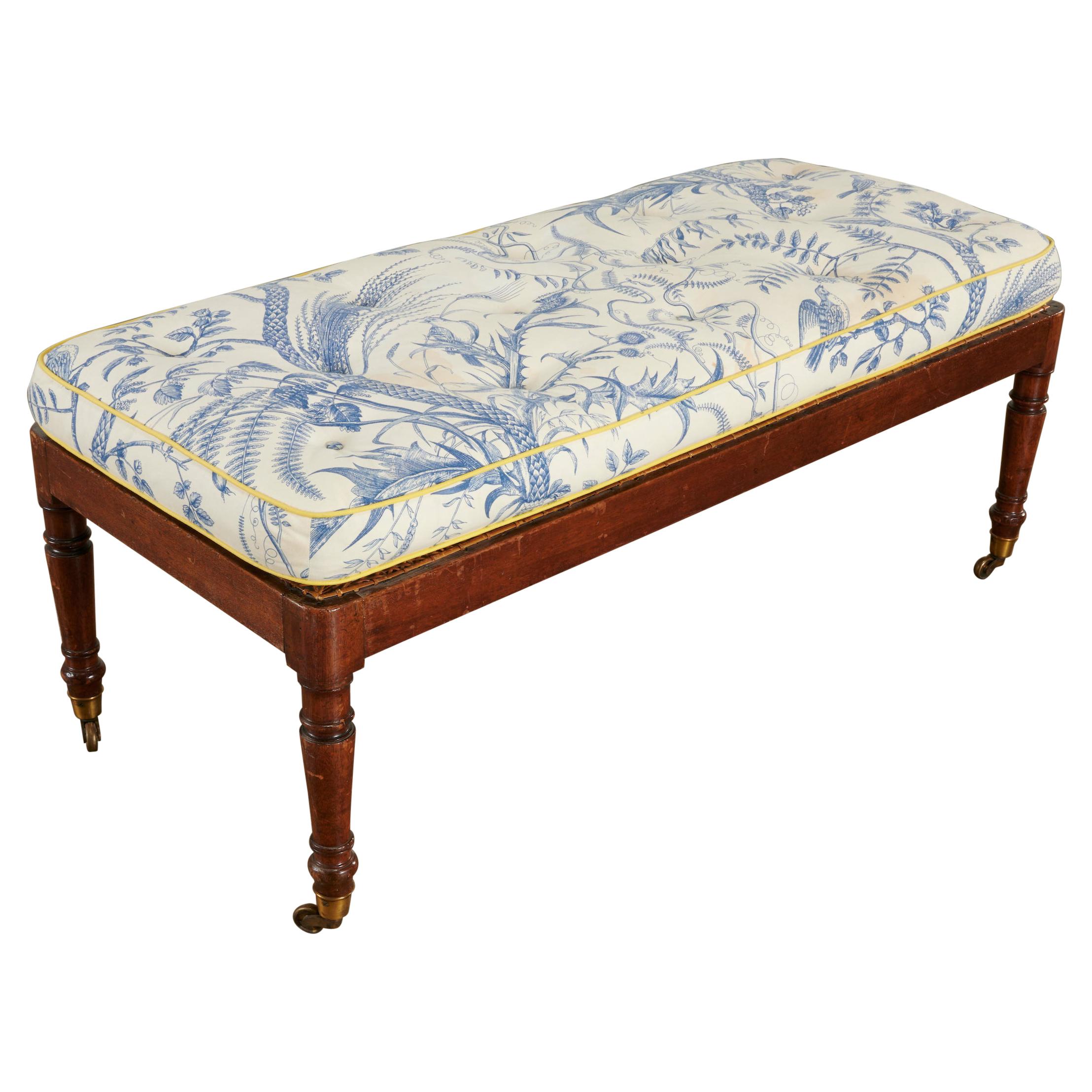 Mahogany Regency Period Canned Bench For Sale