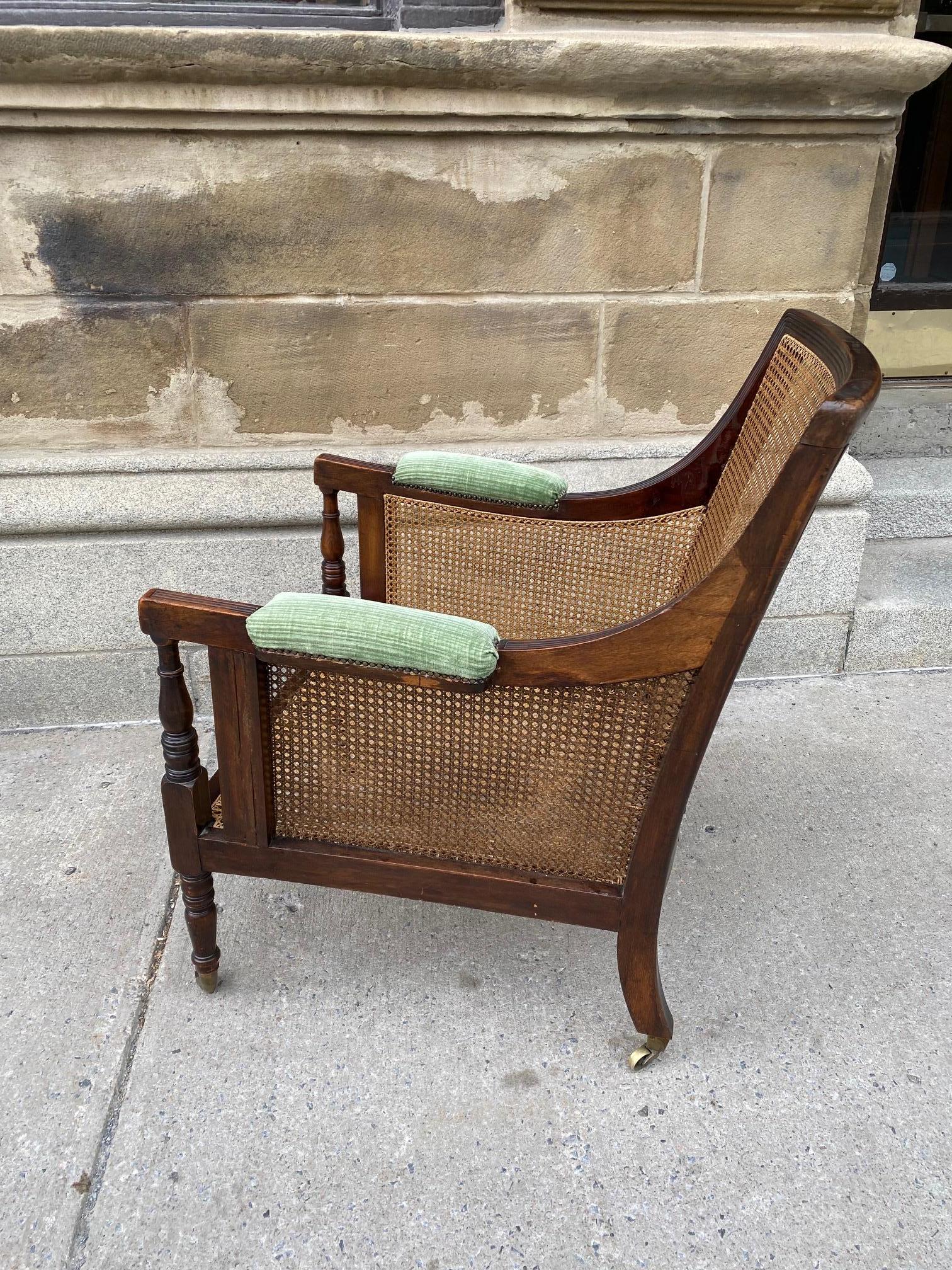 Mahogany Regency Period Large Caned Library Chair For Sale 5