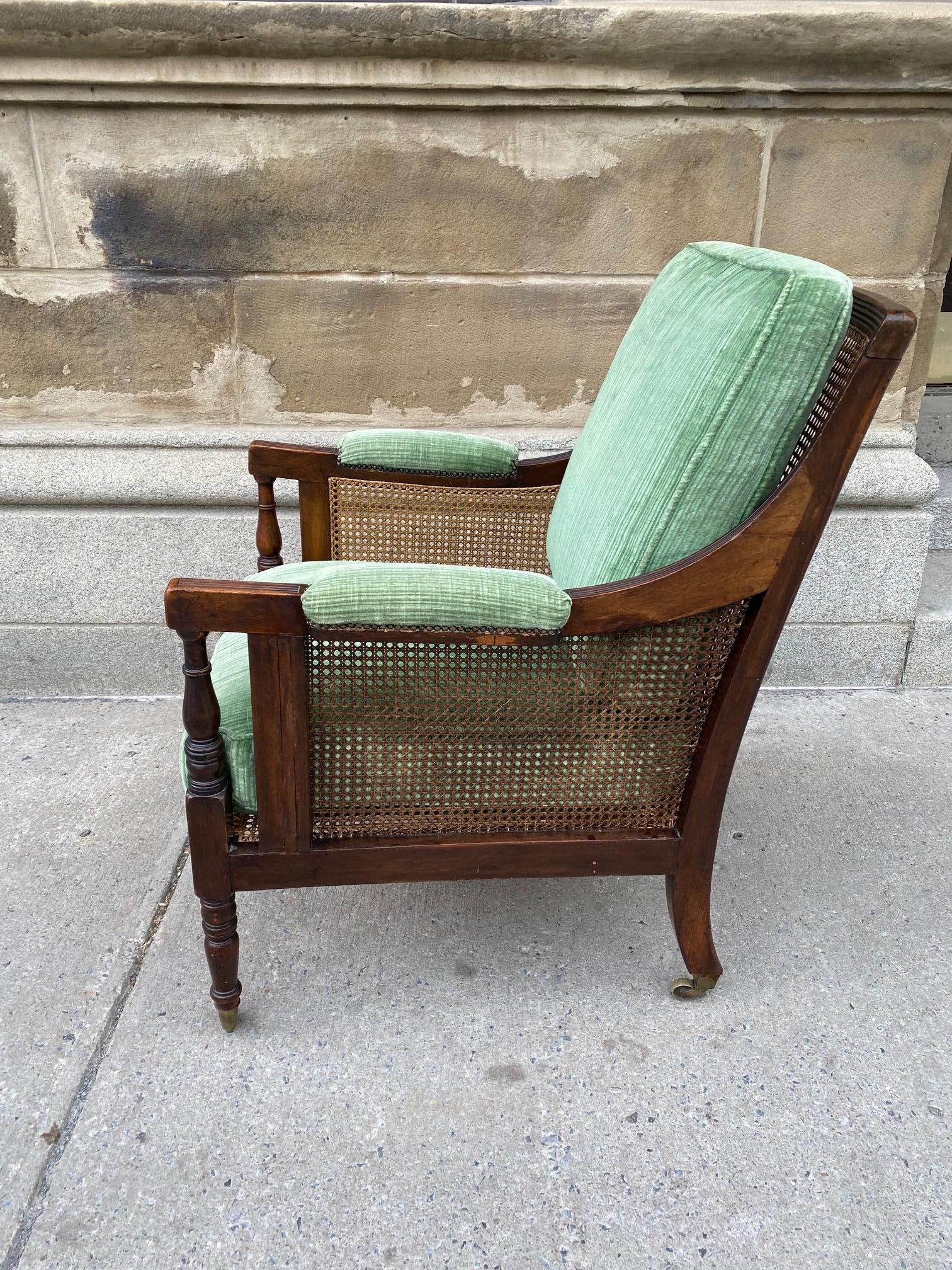 Mahogany Regency Period Large Caned Library Chair For Sale 6