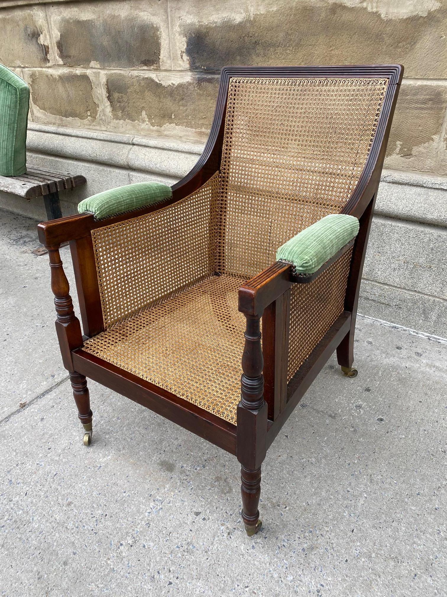 Mahogany Regency Period Large Caned Library Chair For Sale 2