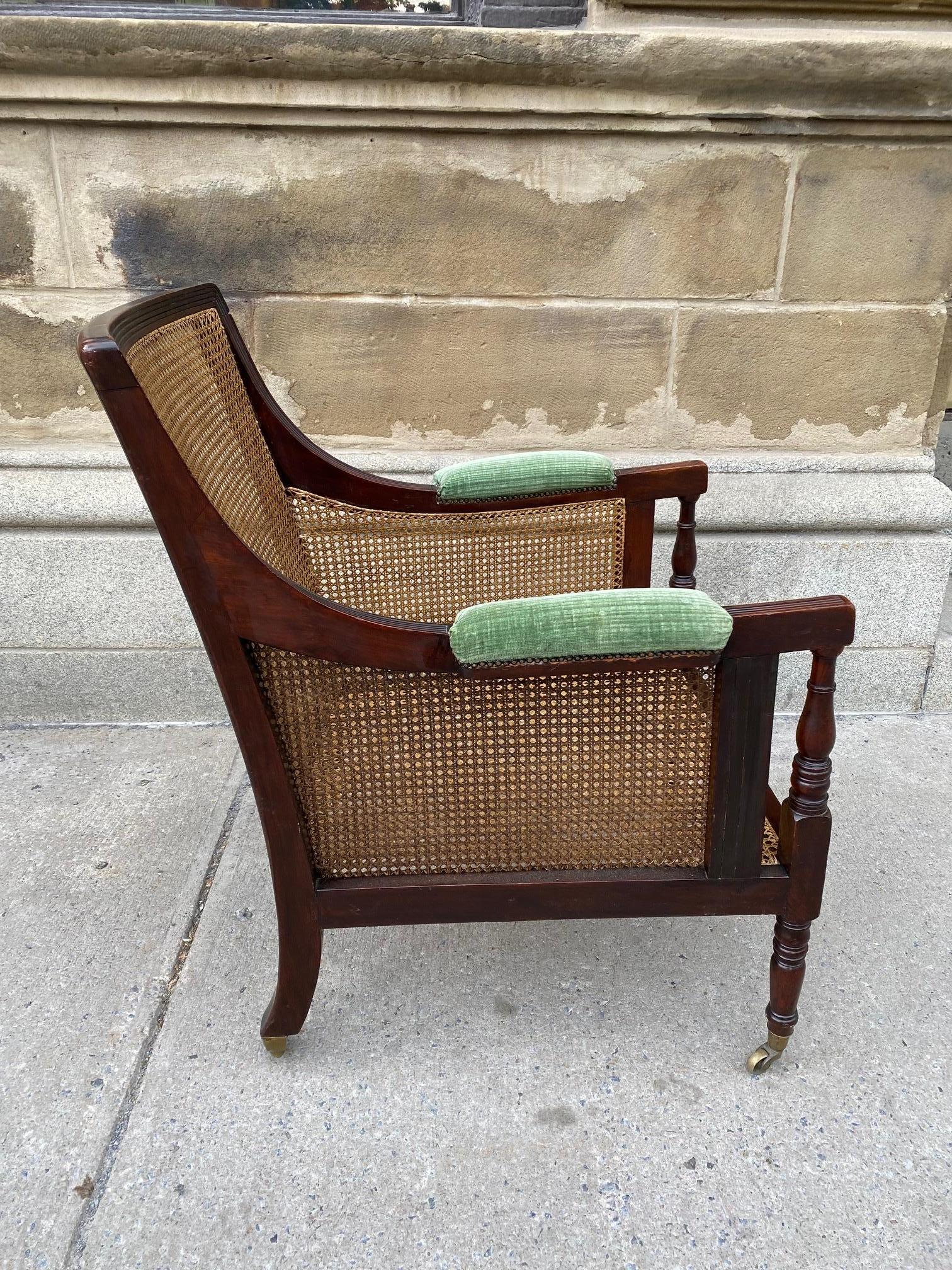 Mahogany Regency Period Large Caned Library Chair For Sale 3