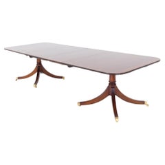 Mesa de Comedor de 2 Pedestales de Caoba Regency Revival