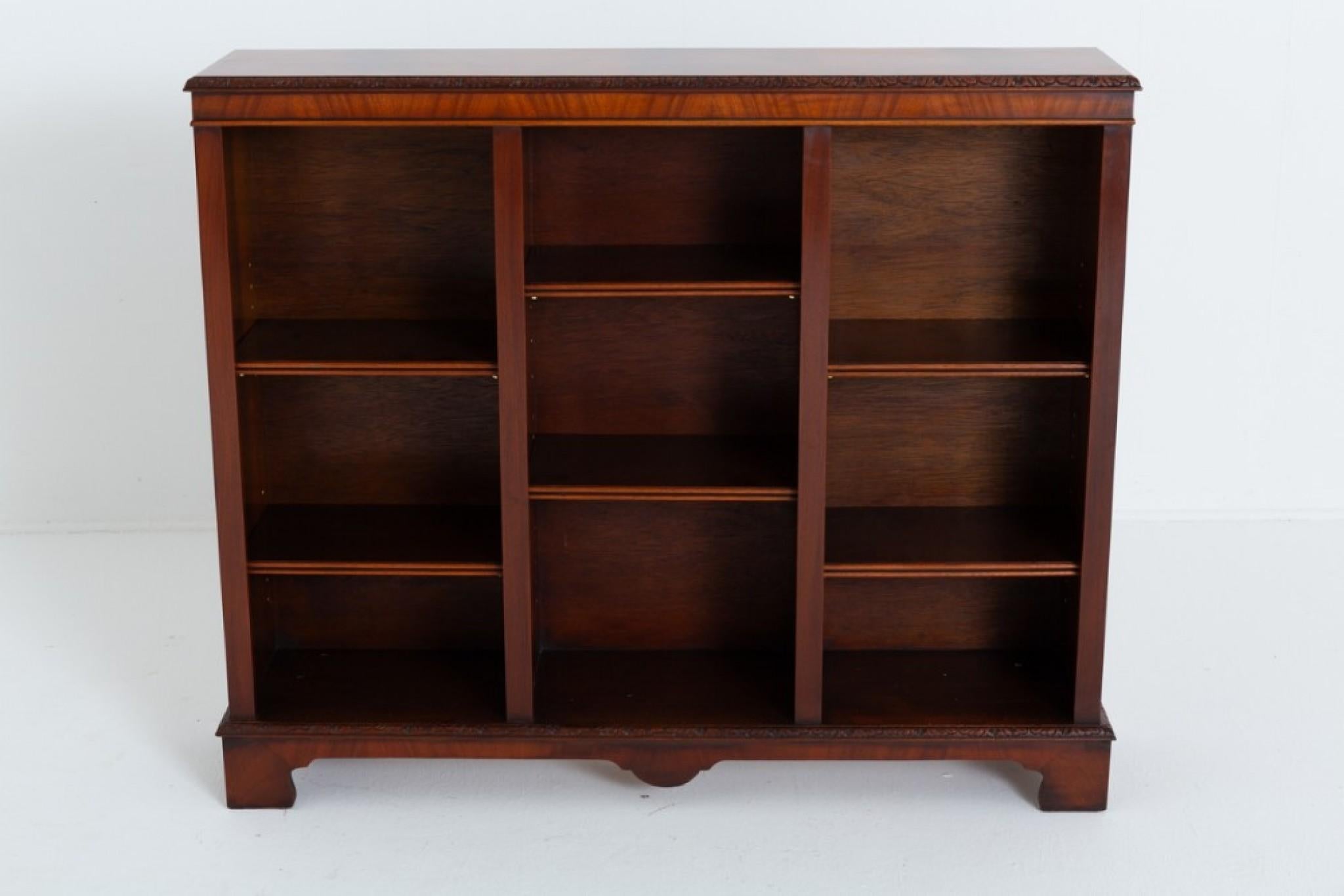 Mahogany Regency Revival Bookcase Open Bookshelf In Good Condition For Sale In Potters Bar, GB