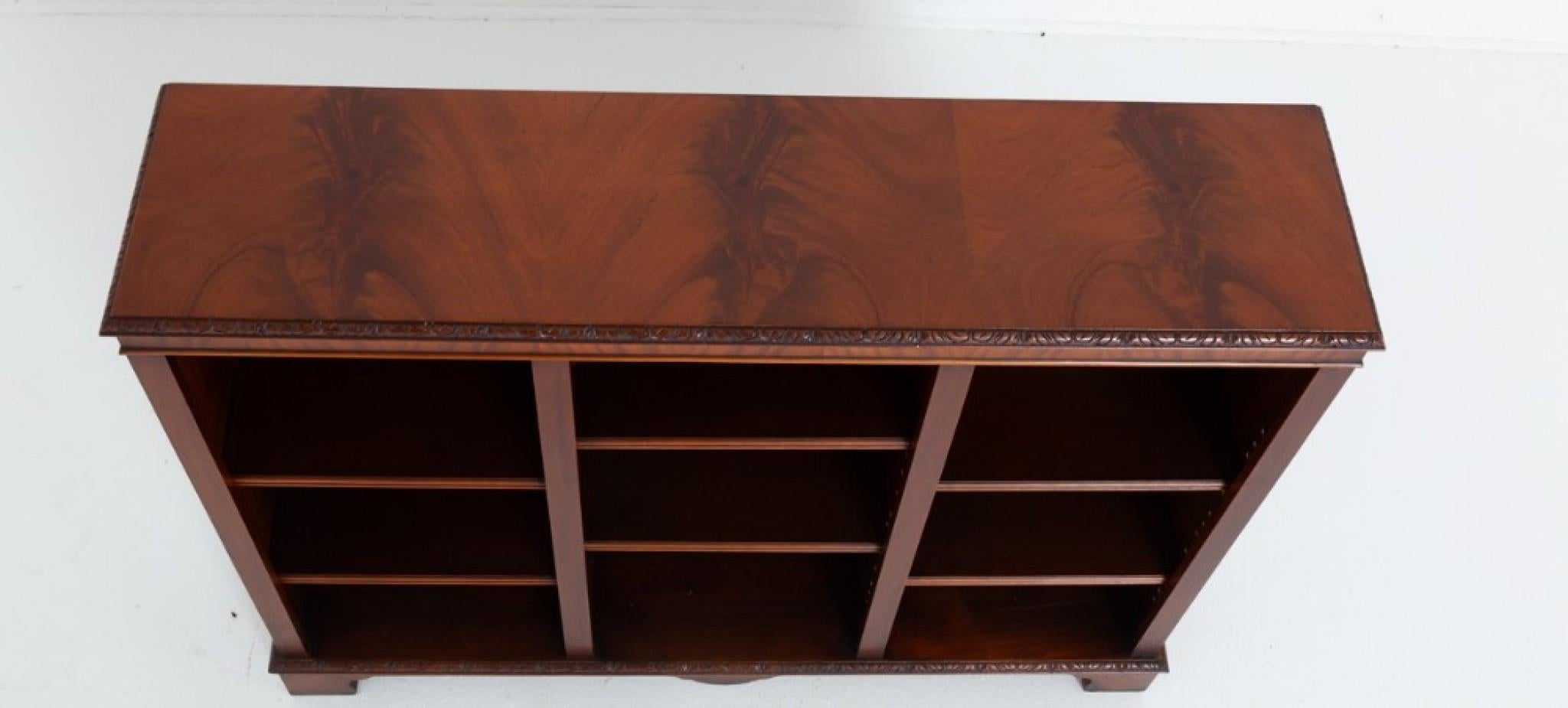 Mahogany Regency Revival Bookcase Open Bookshelf For Sale 1