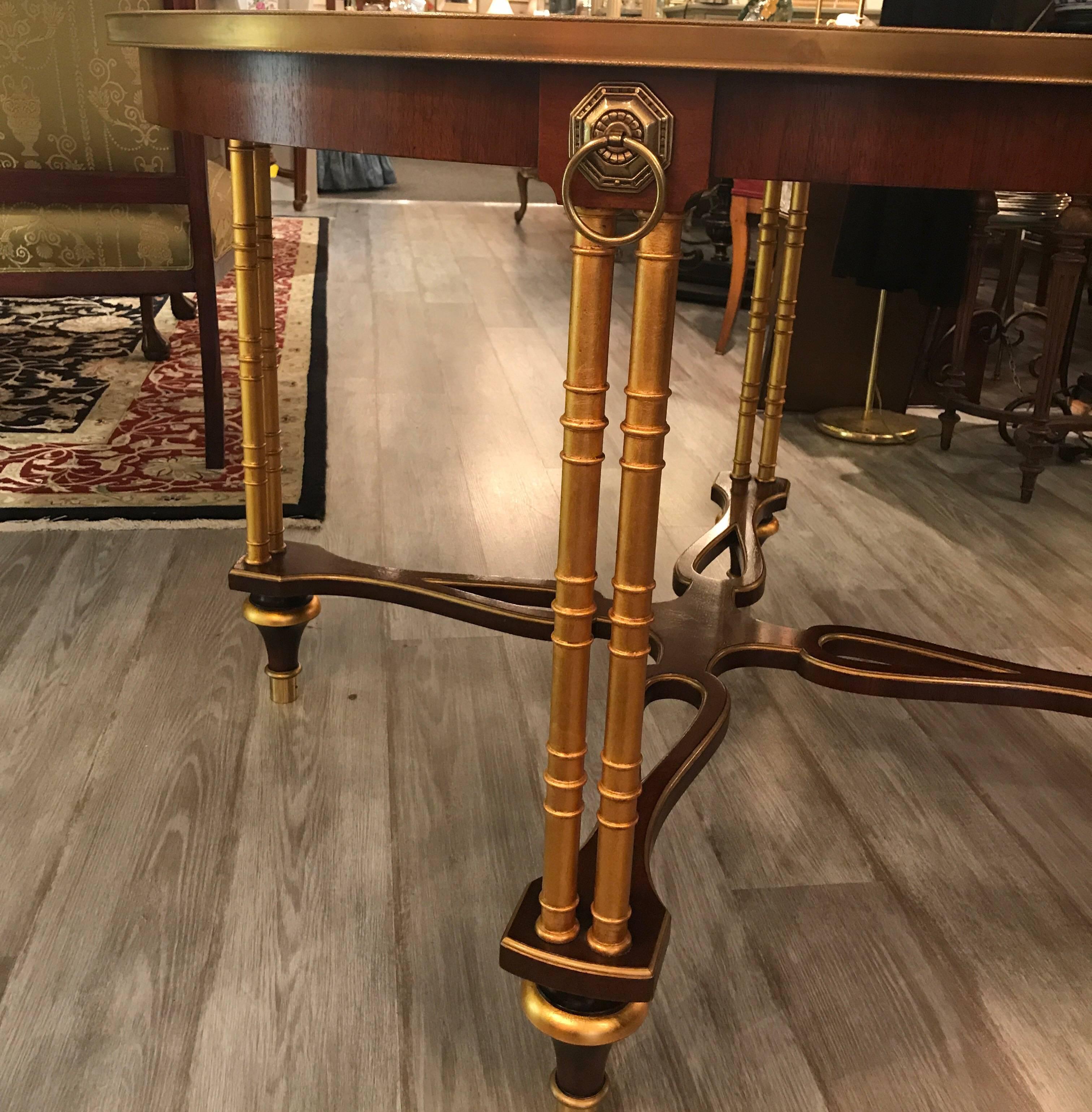 Inlay Mahogany Regency Style Centre Table by Baker Furniture